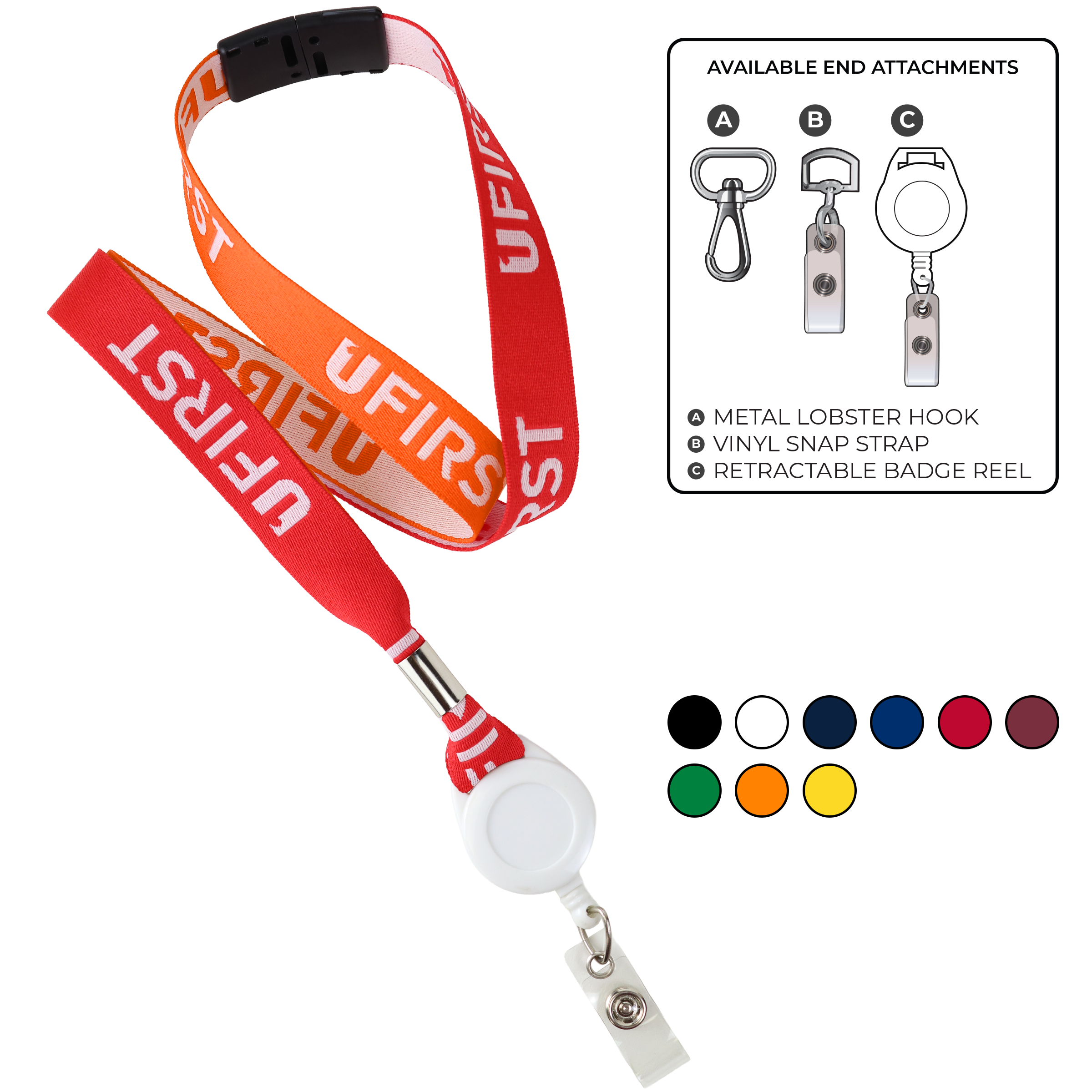 BH0045 | 3/4" Two Tone Woven Lanyards :: NON-STANDARD END ATTACHMENTS