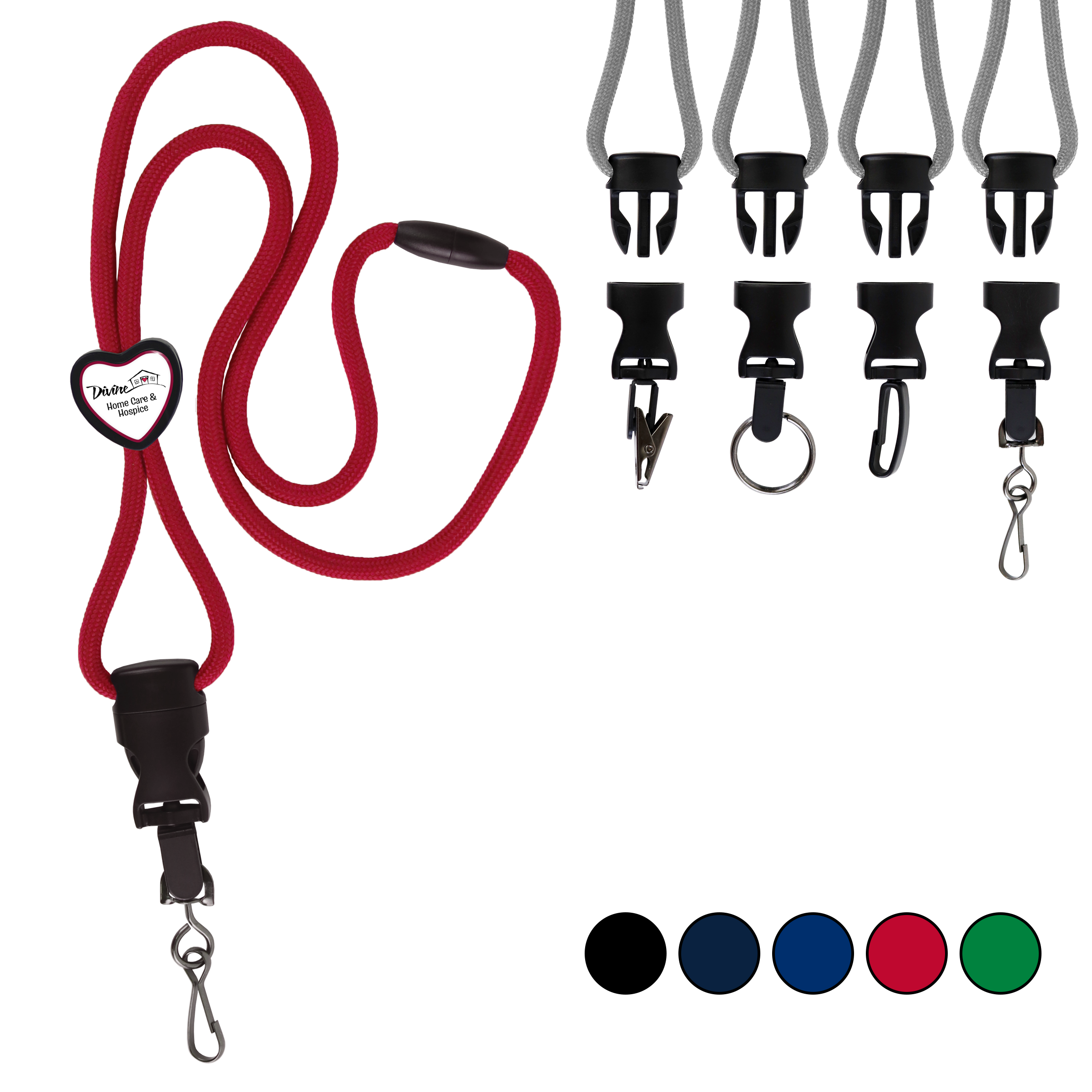 BH085 | Braided Lanyard with Heart Slider