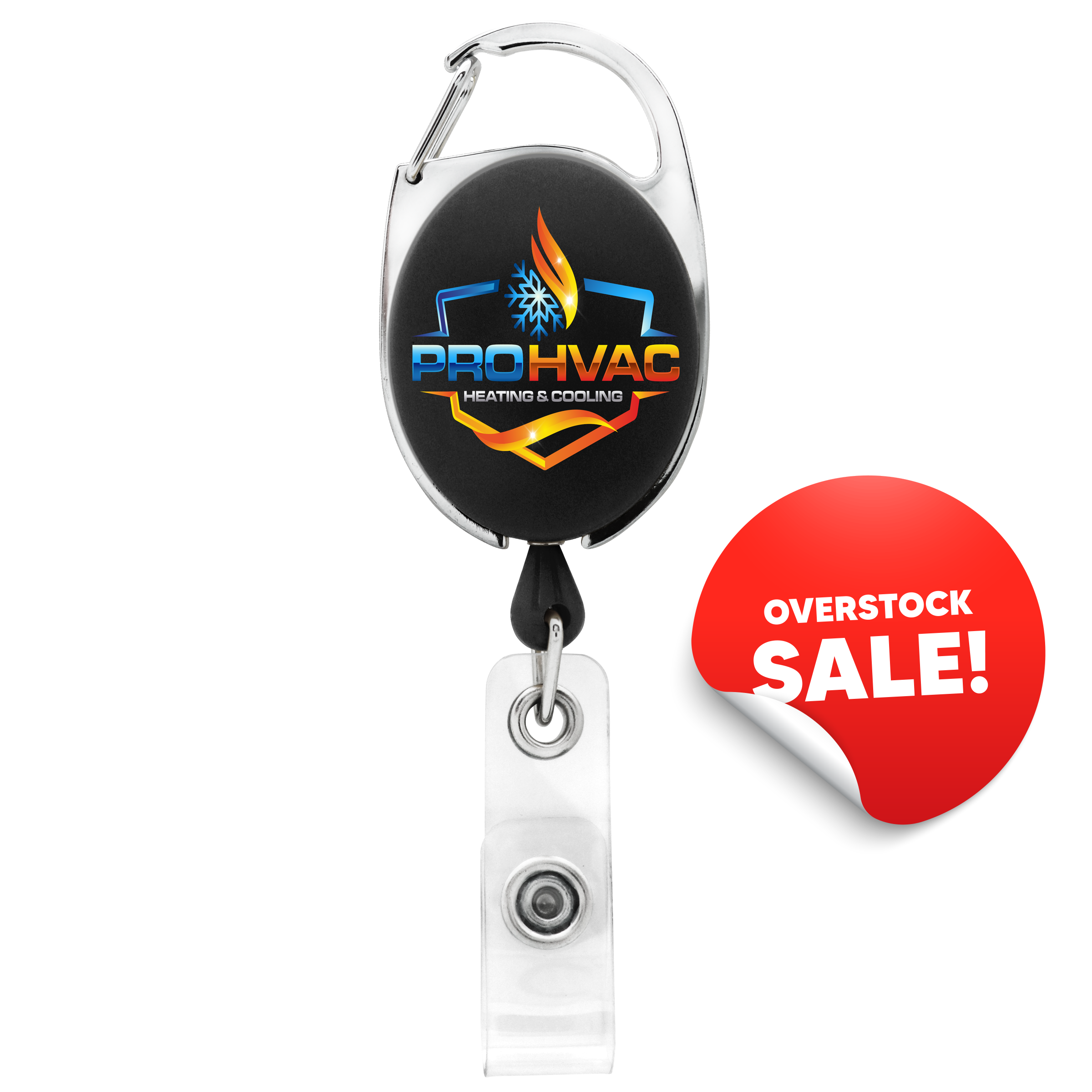 OVERSTOCK:: BH14BK | Bubble Carabiner Badge Reel