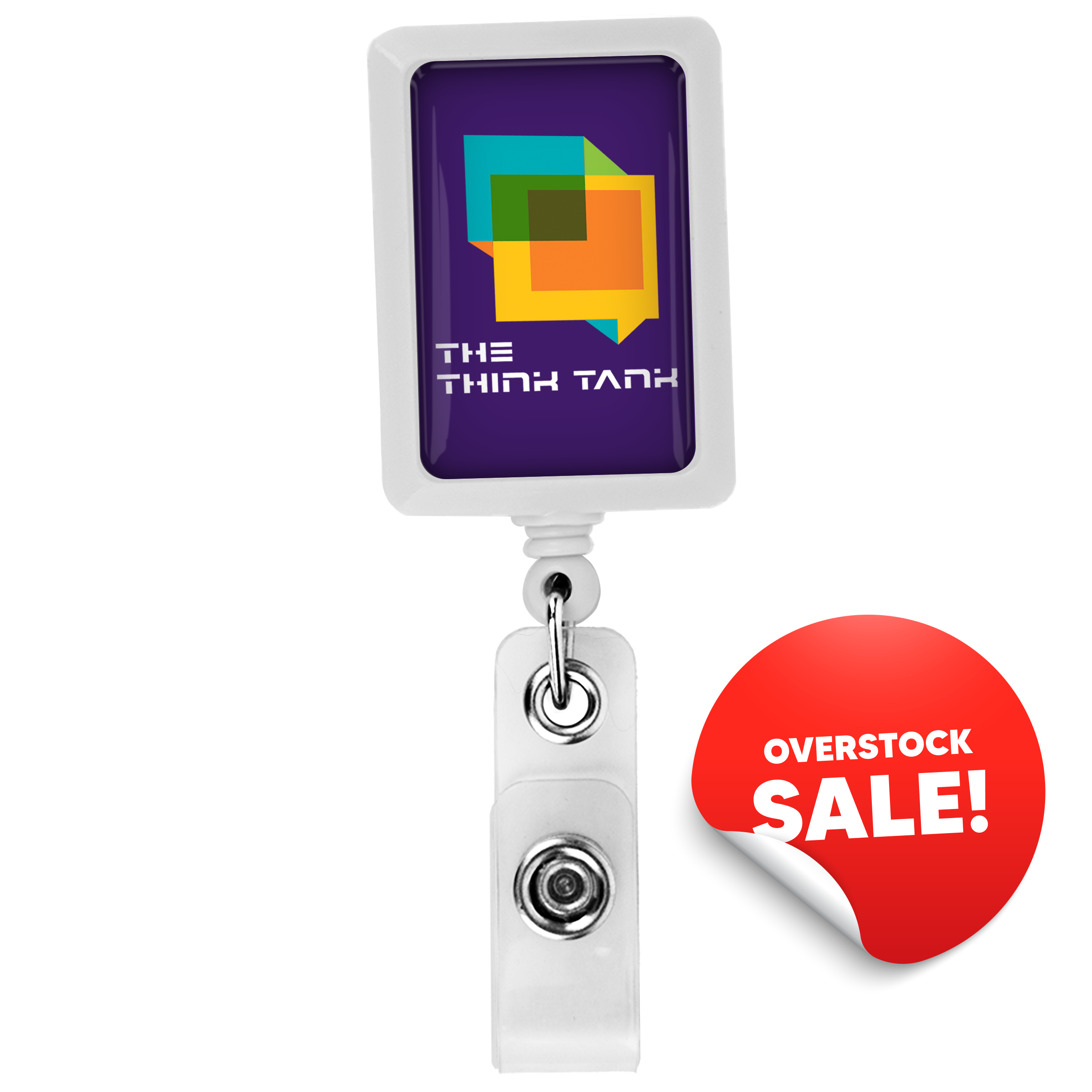 OVERSTOCK:: BH17WH | JUMBO Vertical Rectangle Badge Reel