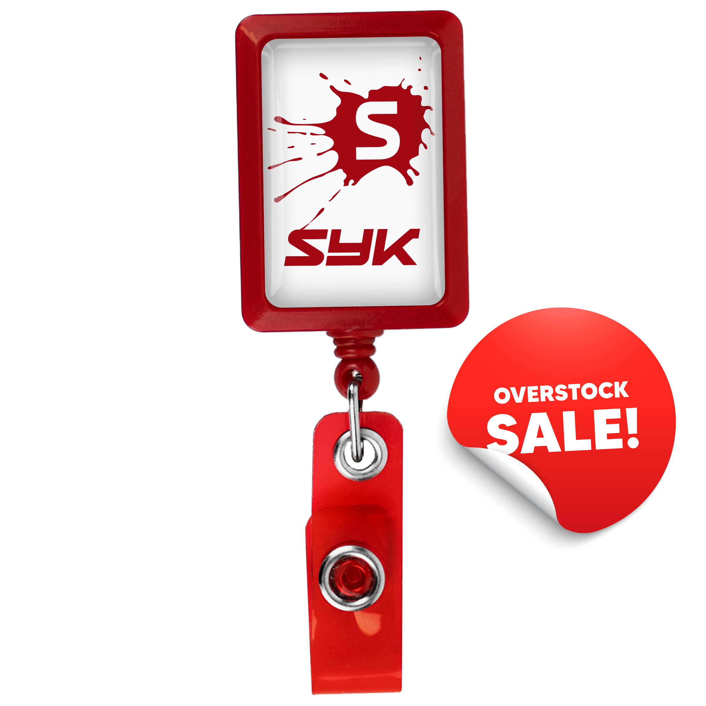 OVERSTOCK:: BH17RD | JUMBO Vertical Rectangle Badge Reel