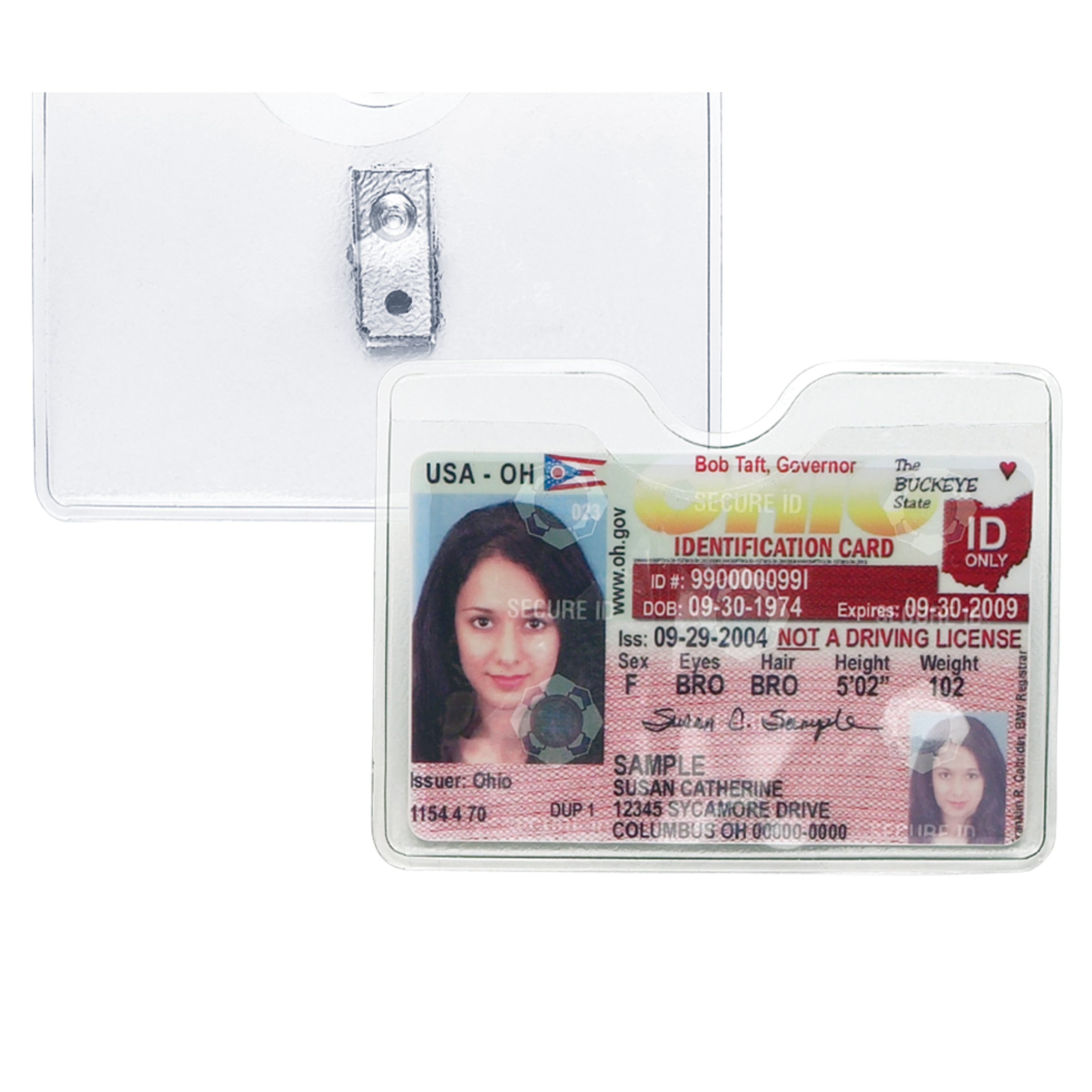 BH1810 | Clear Horizontal Card Holder with Clip