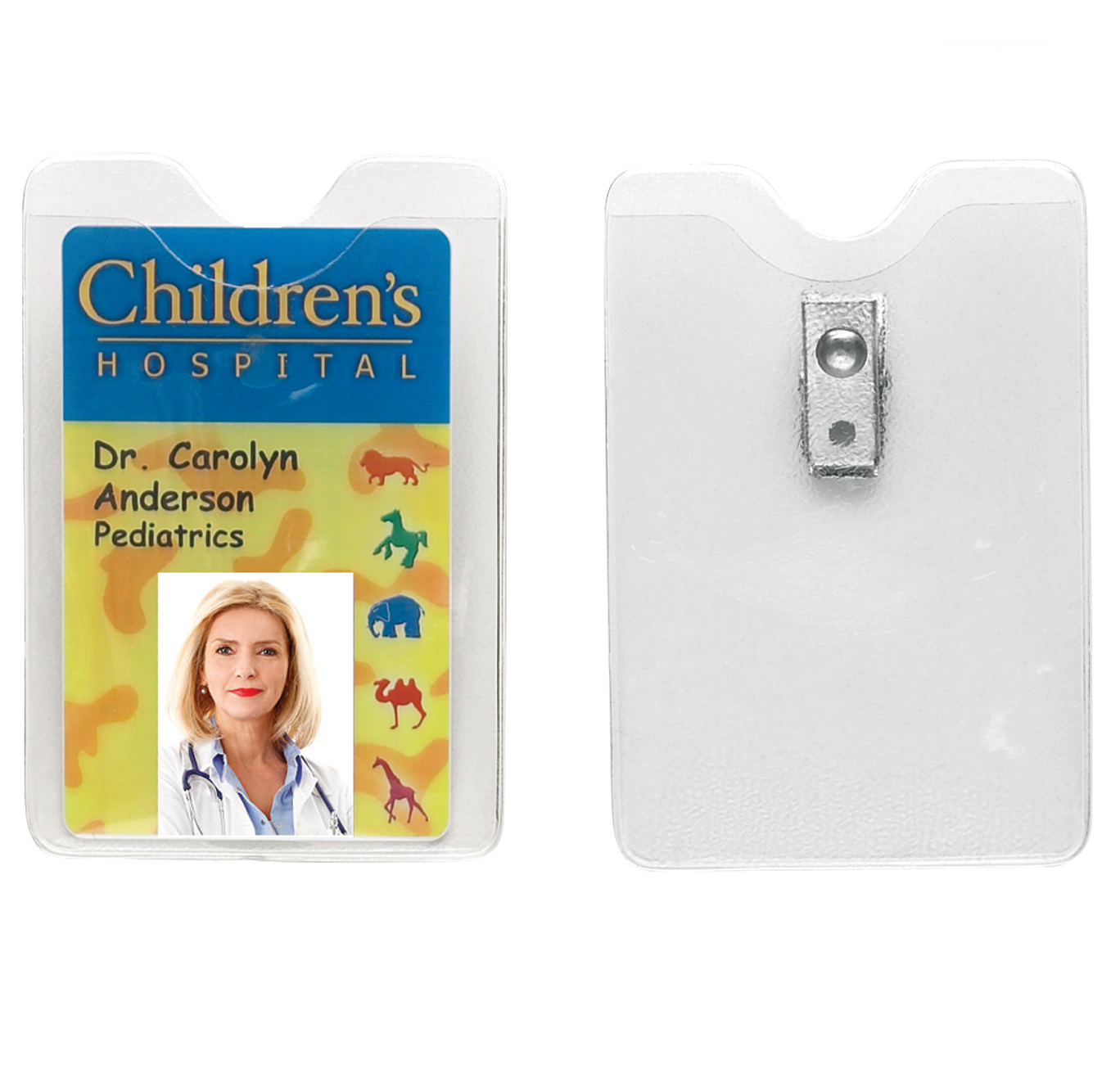 BH1812 | Clear Vertical Card Holder with Clip