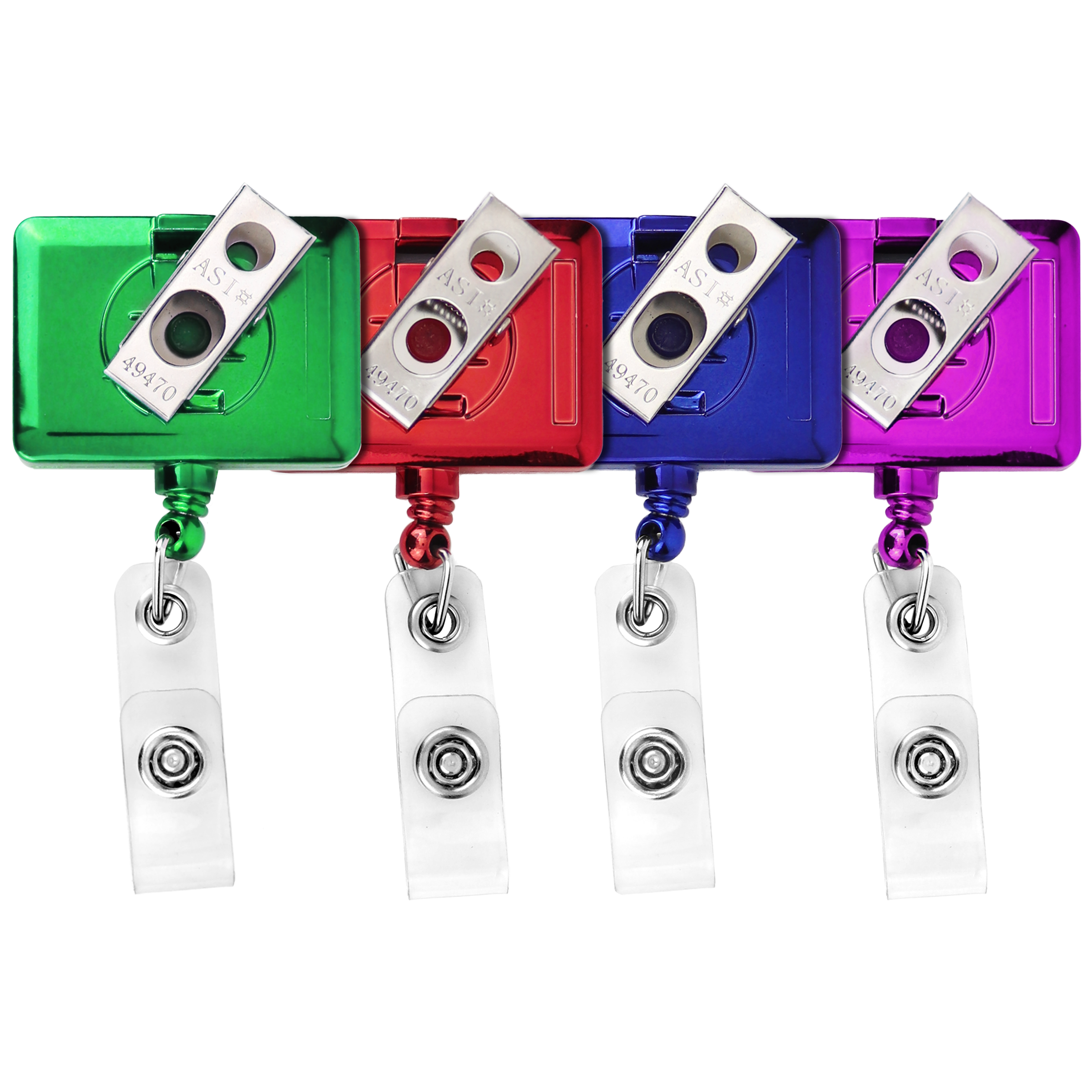 BH18 | JUMBO Rectangle Badge Reel :: COLOR CHROME