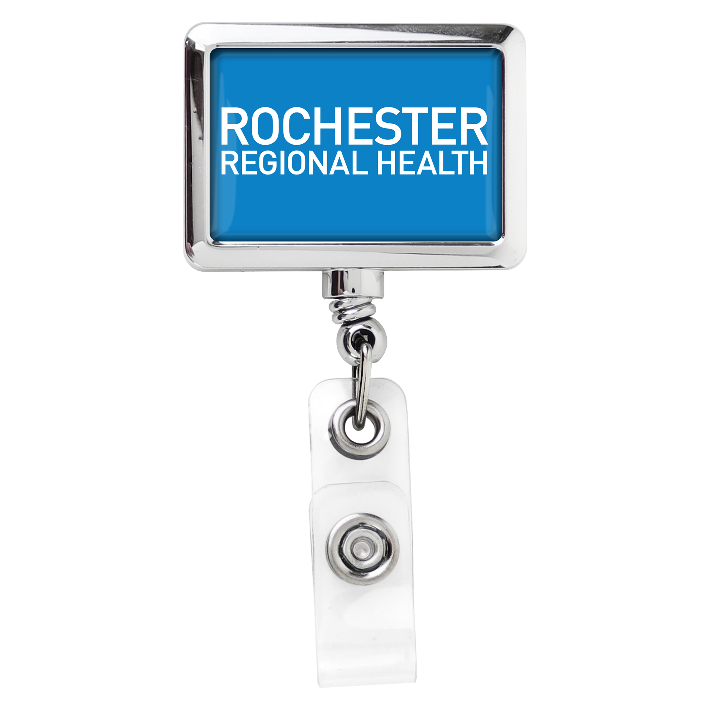 BH18 | JUMBO Rectangle Badge Reel :: CHROME