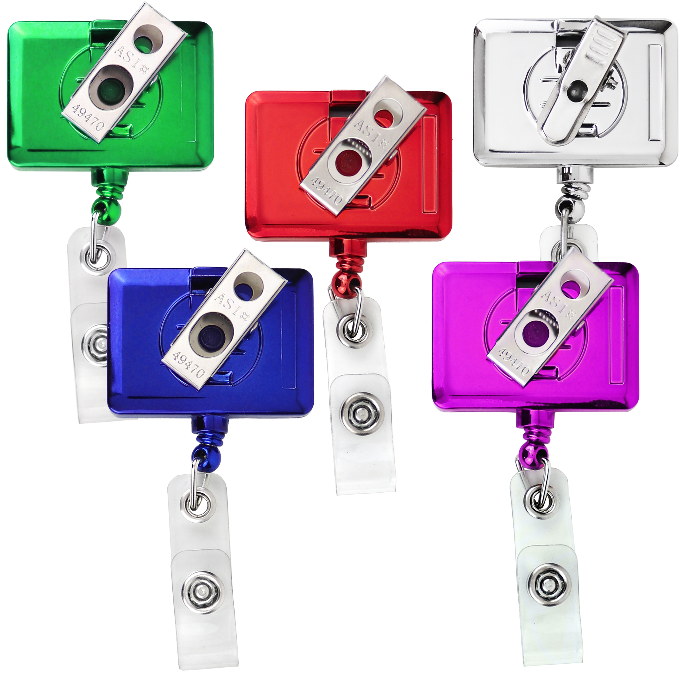 BH18 | JUMBO Rectangle Badge Reel :: METALLIC
