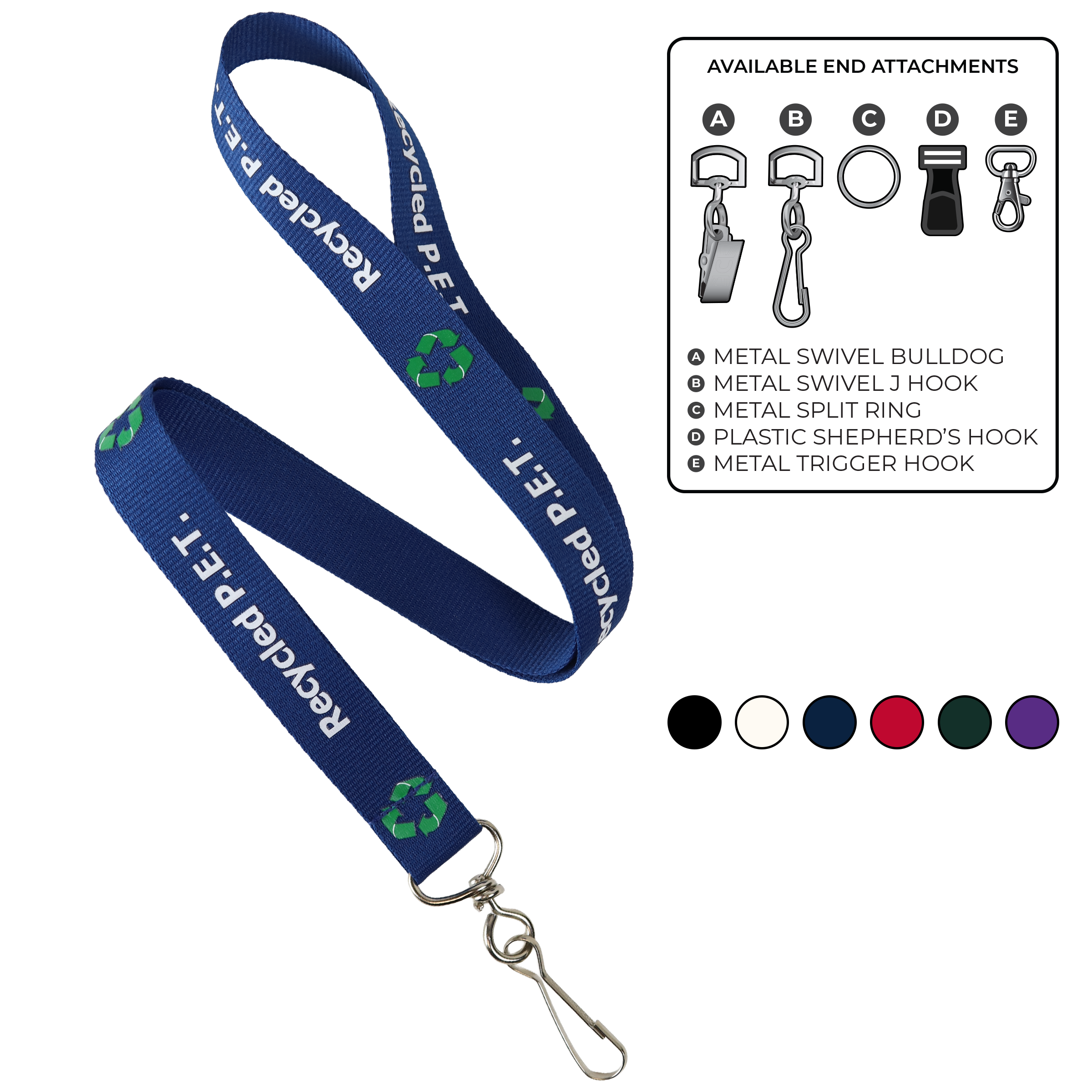 BH2065 | 5/8" P.E.T. Recycled Silkscreen Lanyards