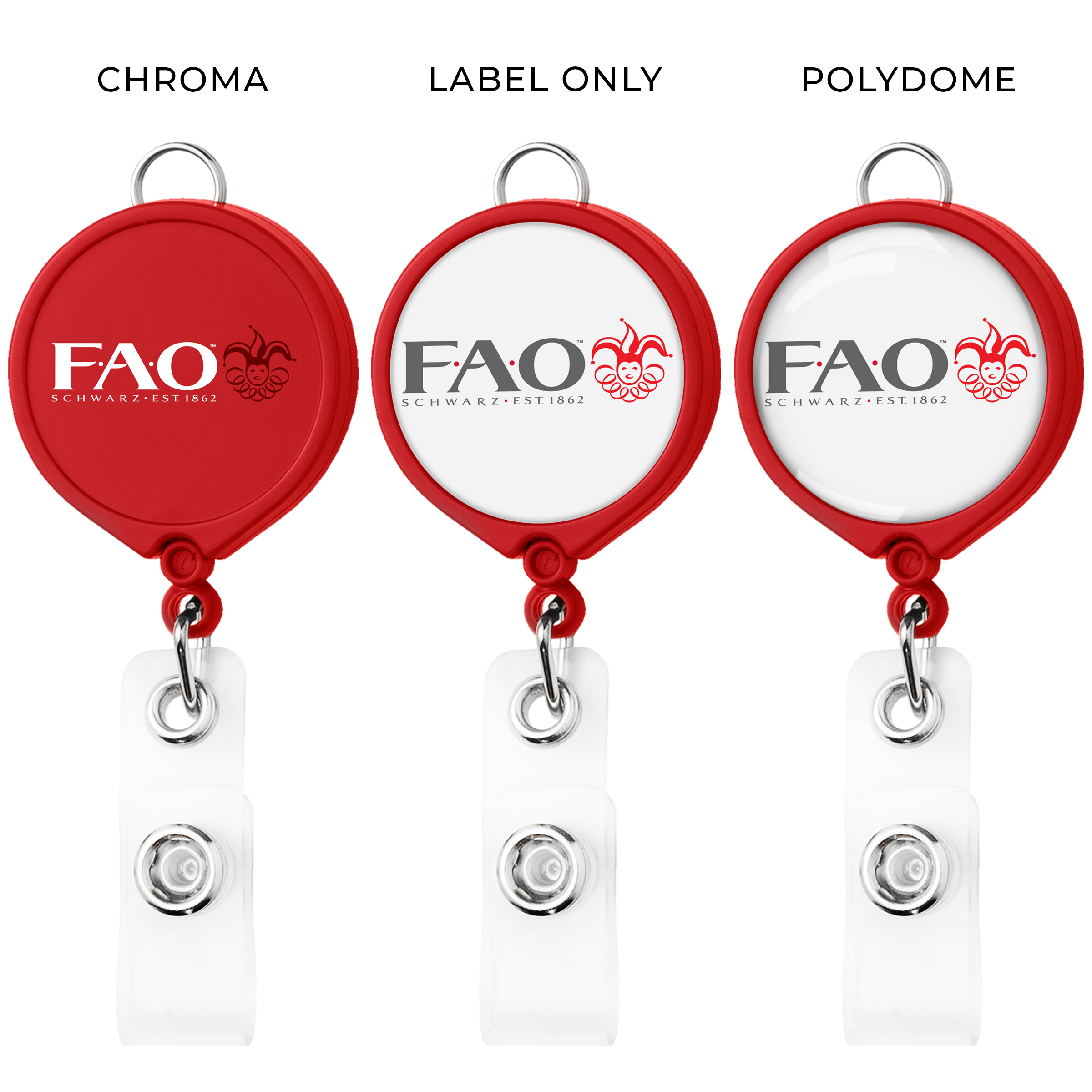 BH30 | Large Face Badge Reel with Lanyard Attachment