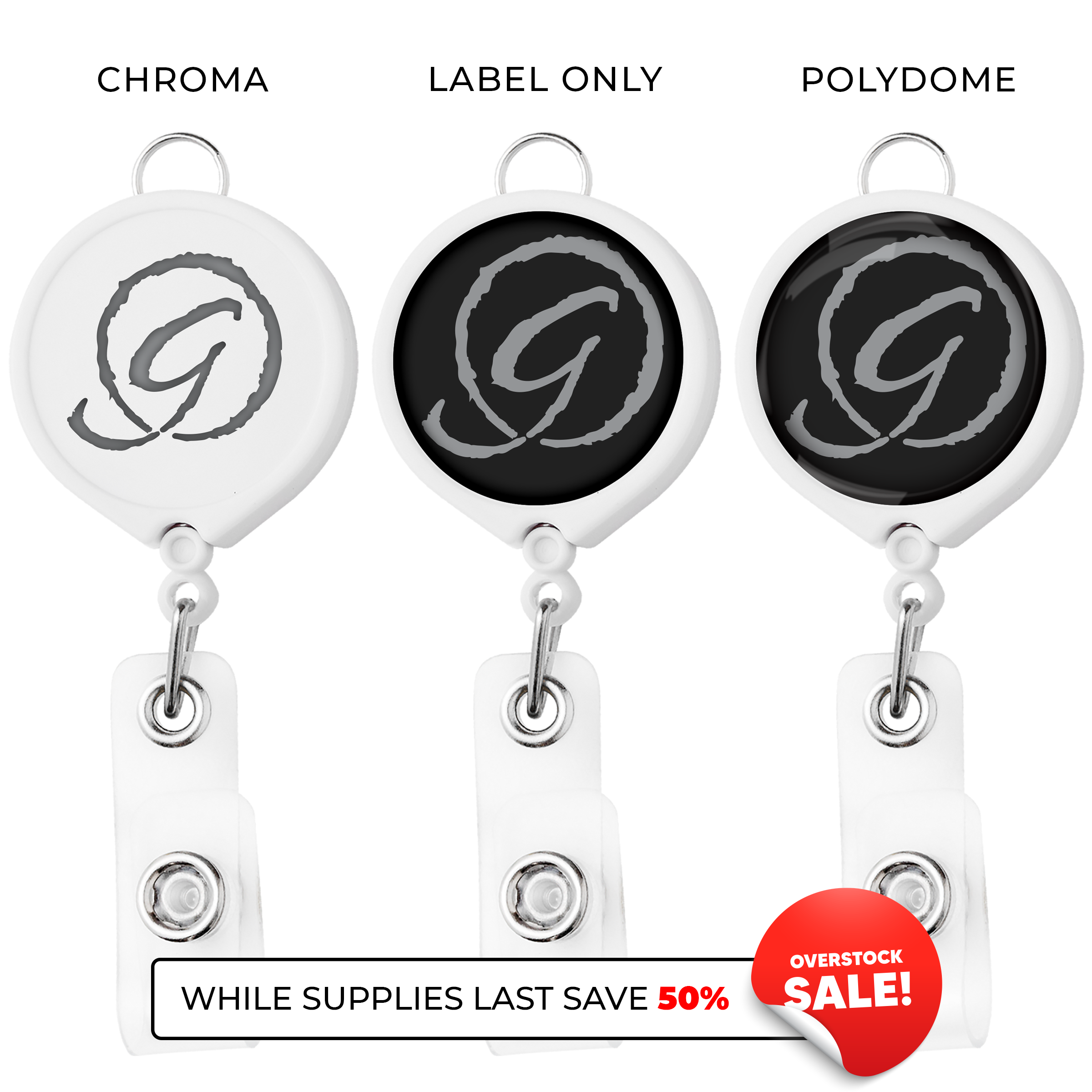 BH30 | Large Face Badge Reel with Lanyard Attachment