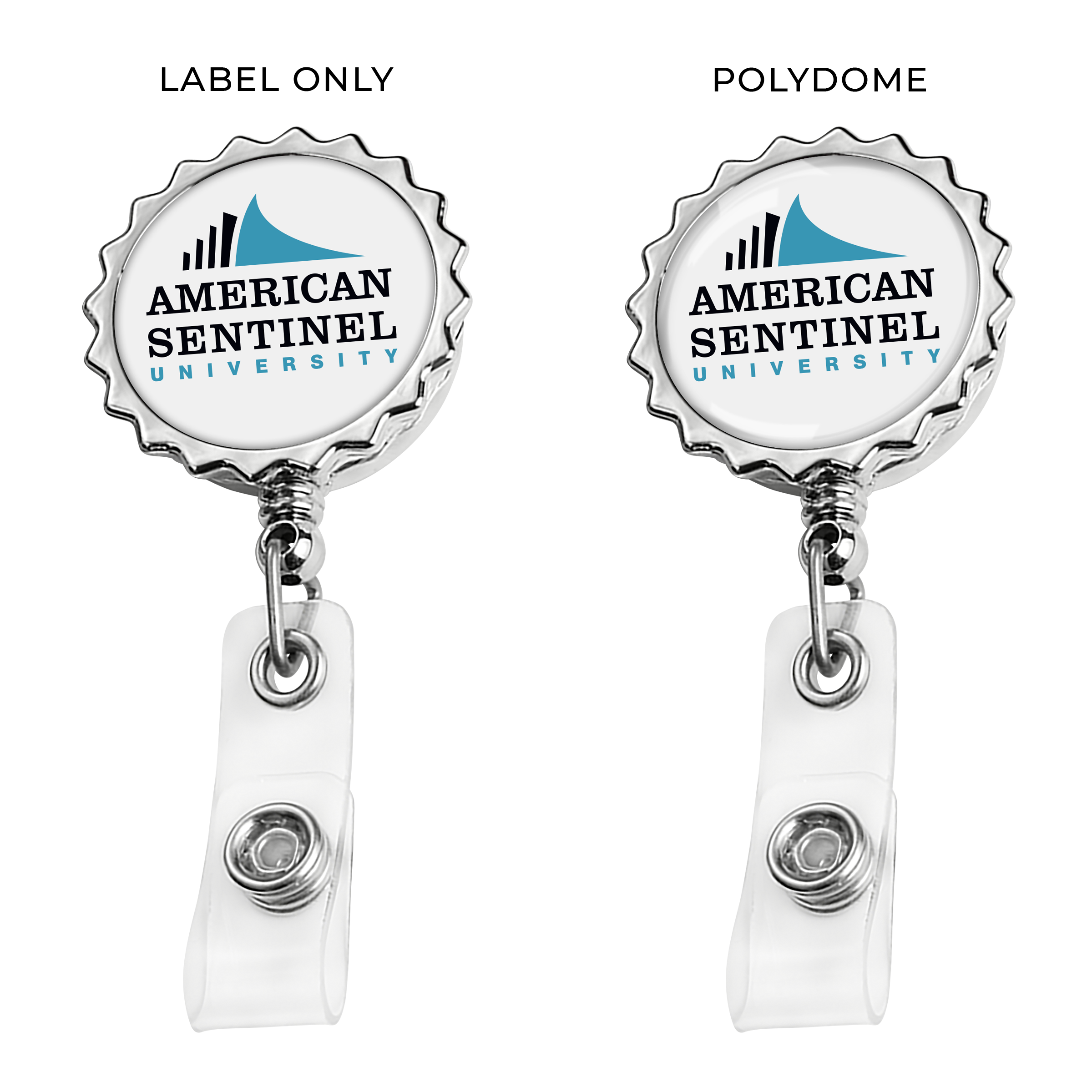 BH36 | Bottle Cap Badge Reel :: CHROME