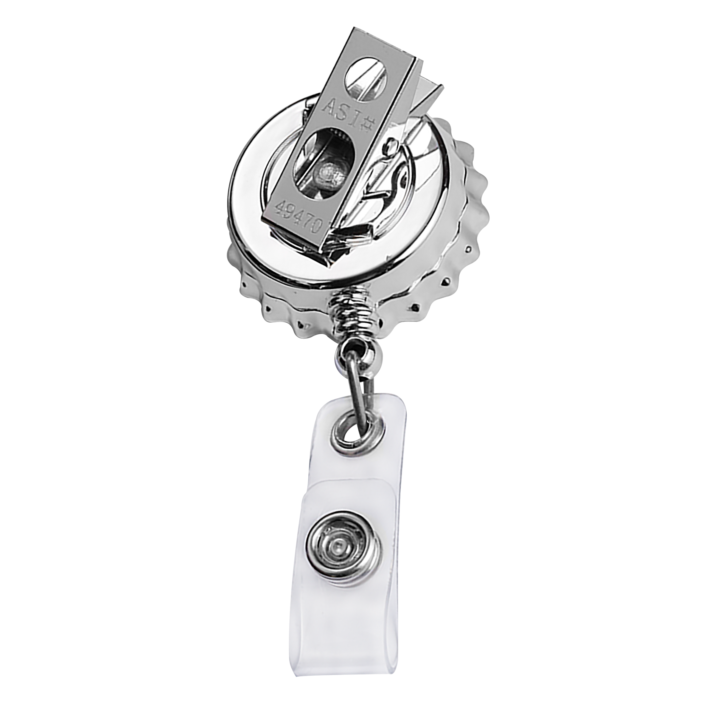 BH36 | Bottle Cap Badge Reel :: CHROME