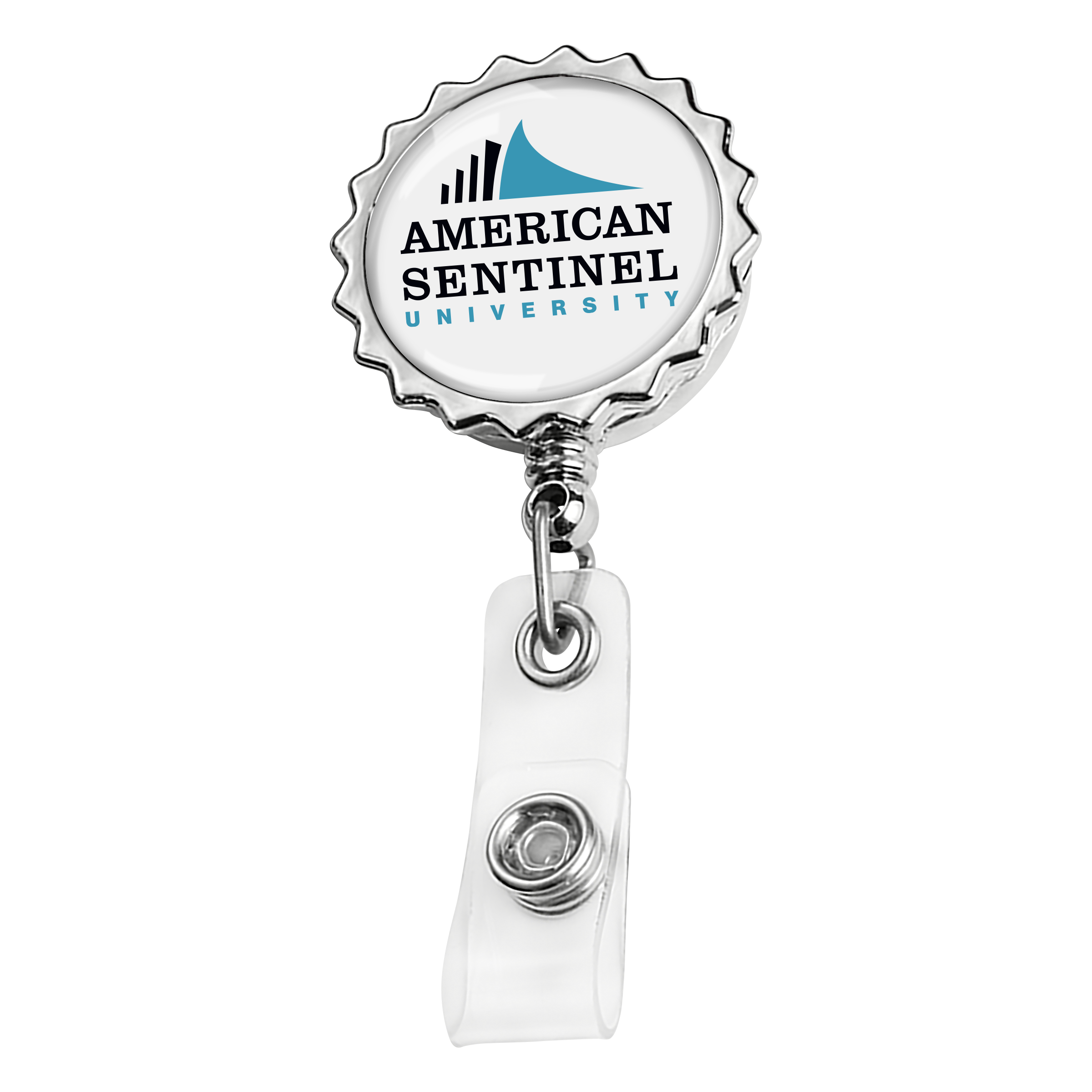 BH36 | Bottle Cap Badge Reel :: CHROME