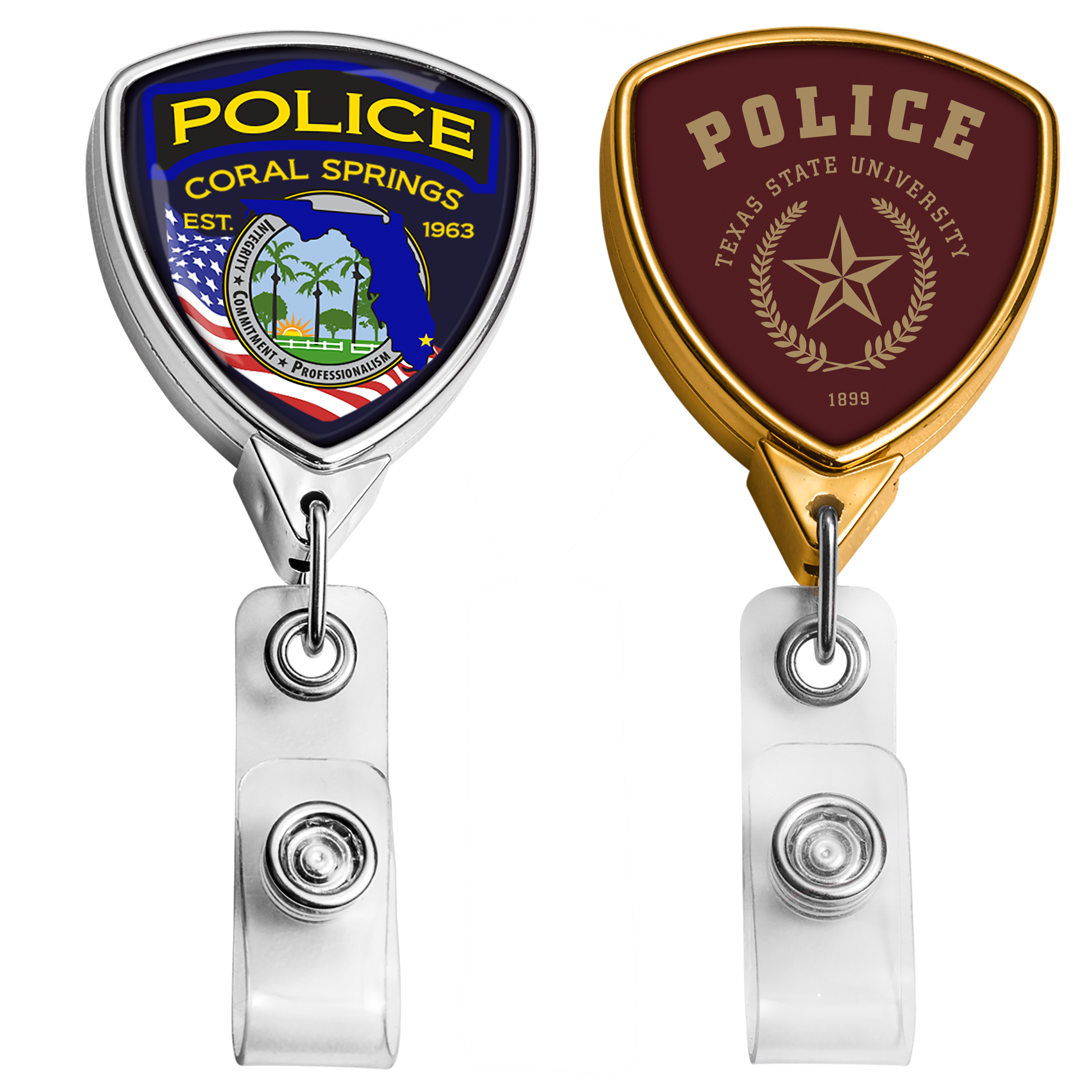 BH37 | Shield Badge Reel :: CHROME & GOLD