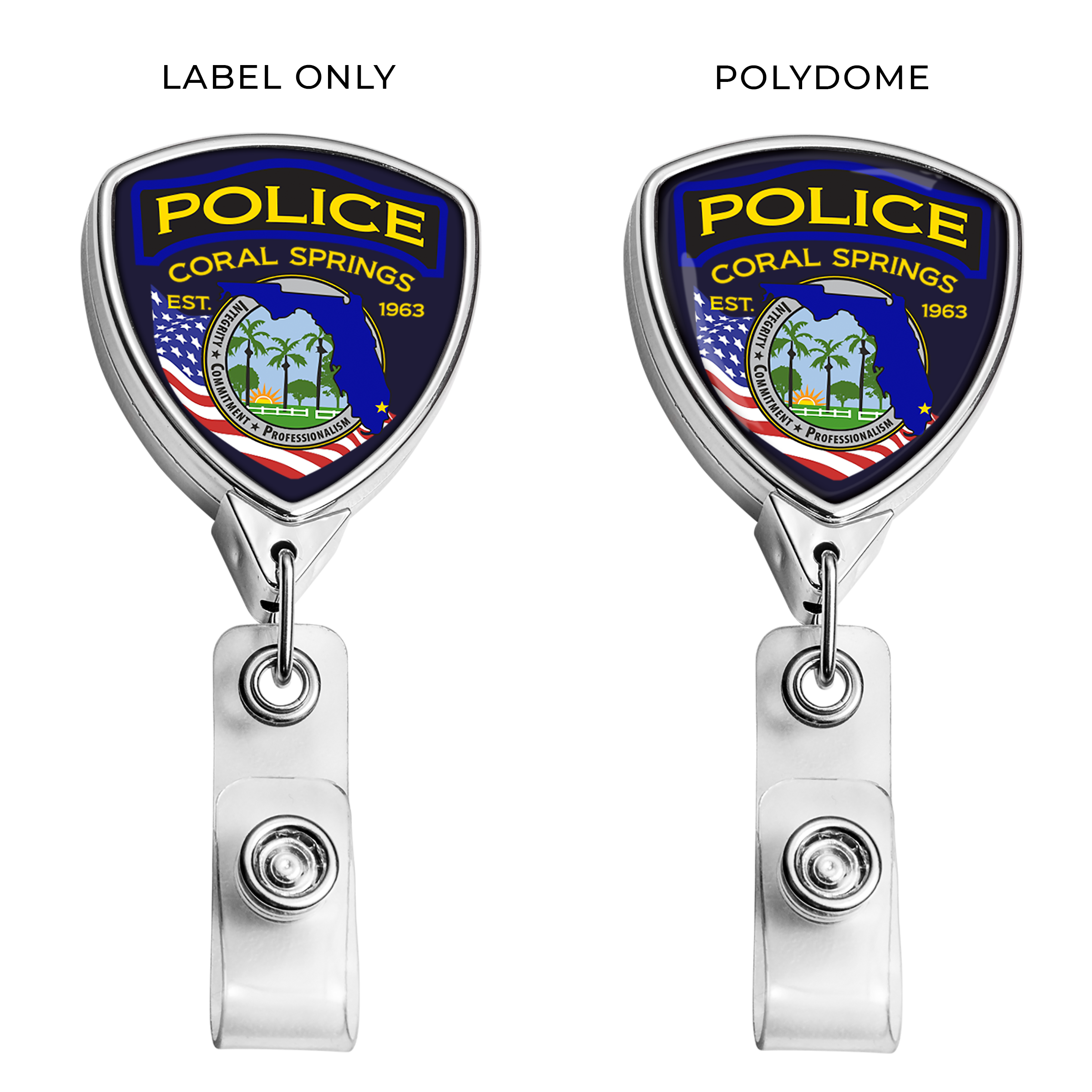 BH37CH | Metallic Finish Shield Badge Reel