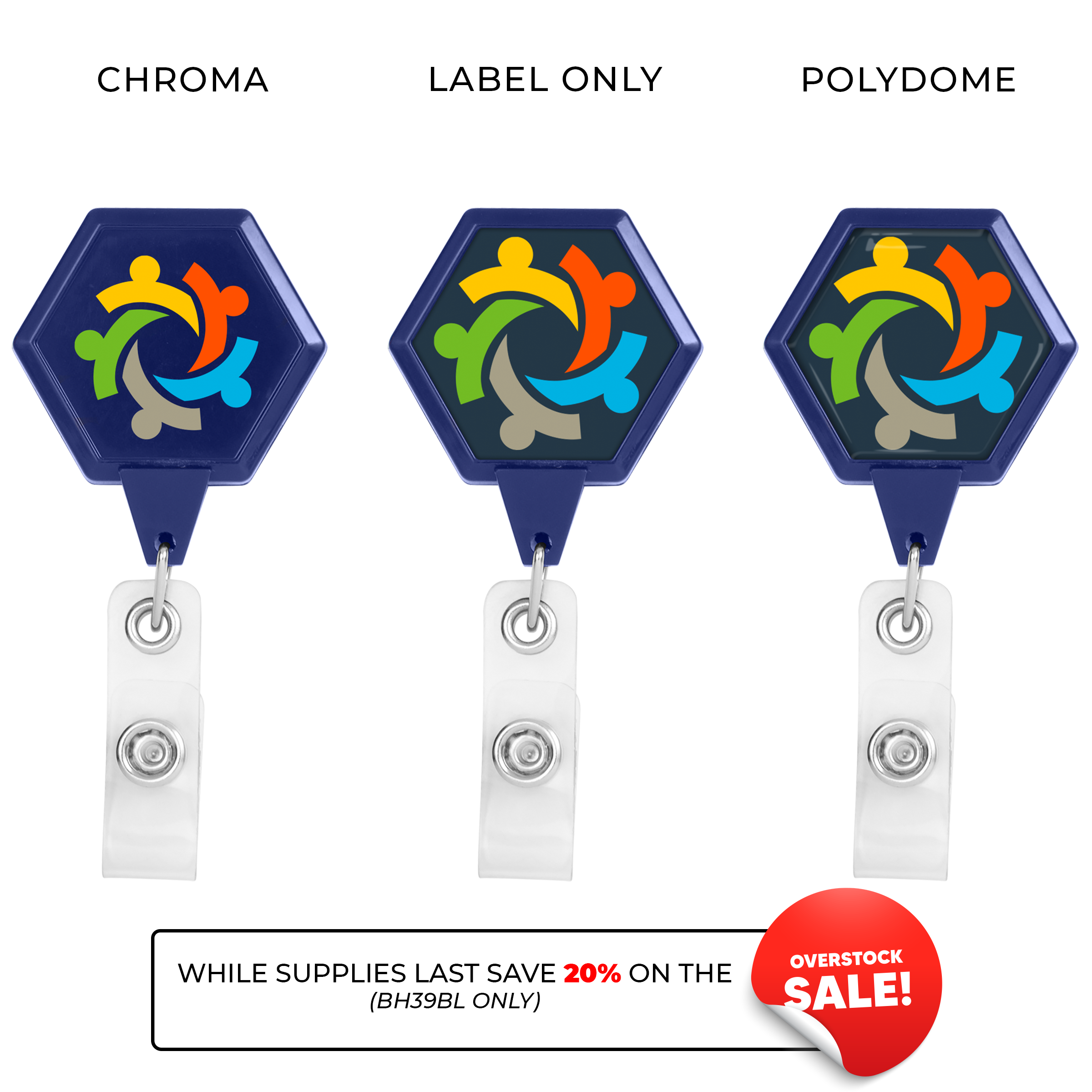 BH39 | JUMBO Hexagon Badge Reel