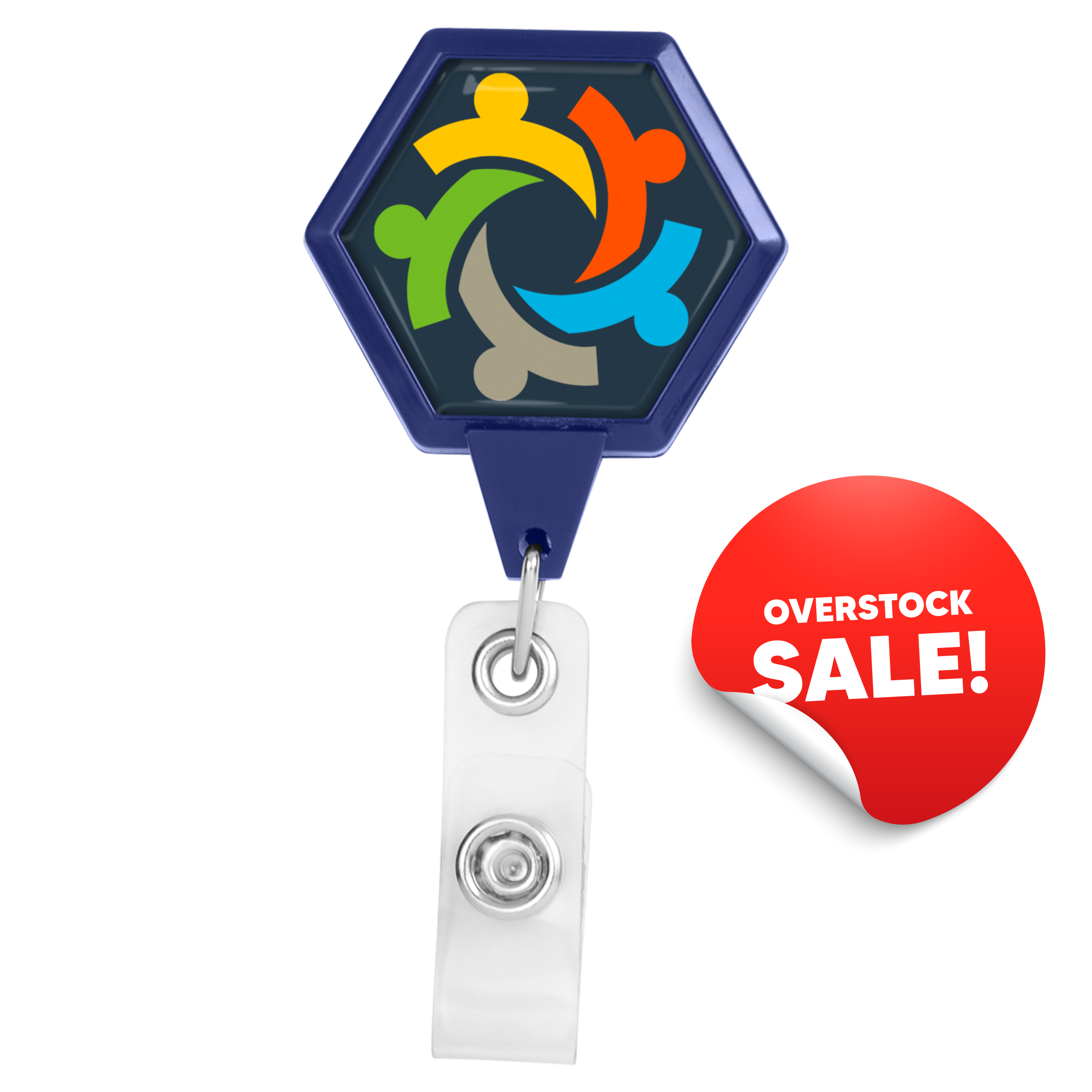 OVERSTOCK:: BH39BL | JUMBO Hexagon Badge Reel