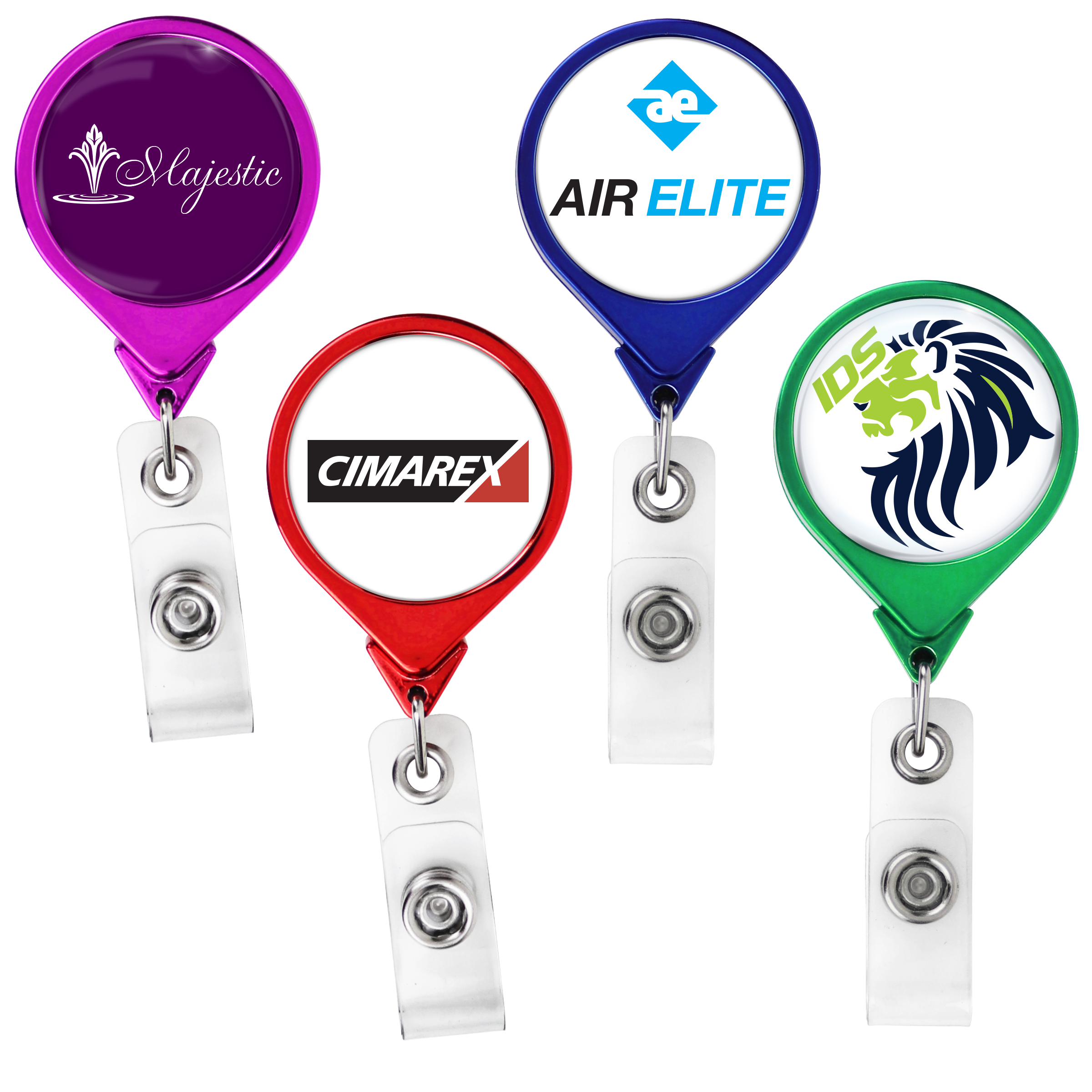 BH44 | JUMBO Round Badge Reel :: COLOR CHROME