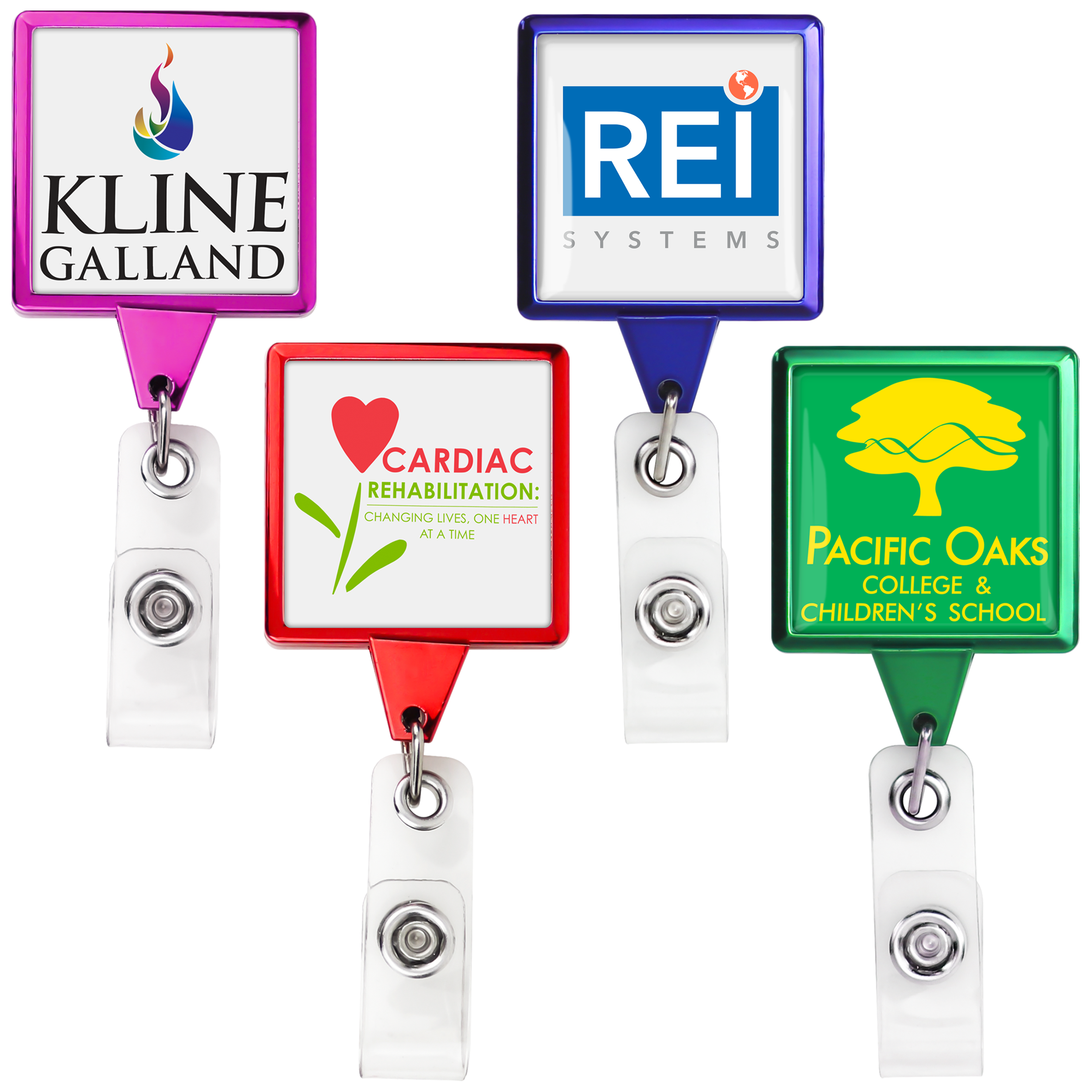 BH55 | JUMBO Square Badge Reel :: COLOR CHROME