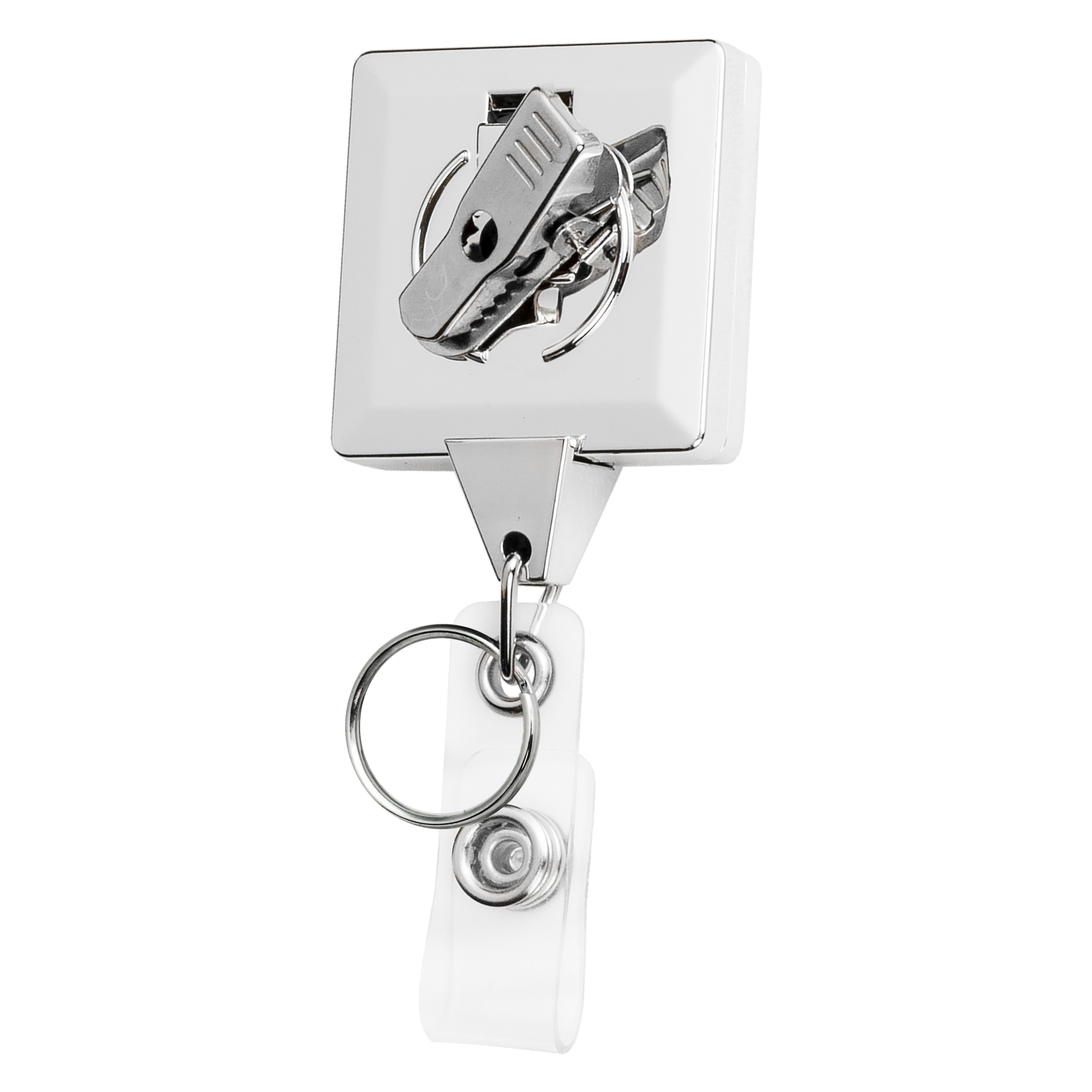 BH55CHSO | Heavy Duty Chrome JUMBO Square Badge Reel with Split Ring
