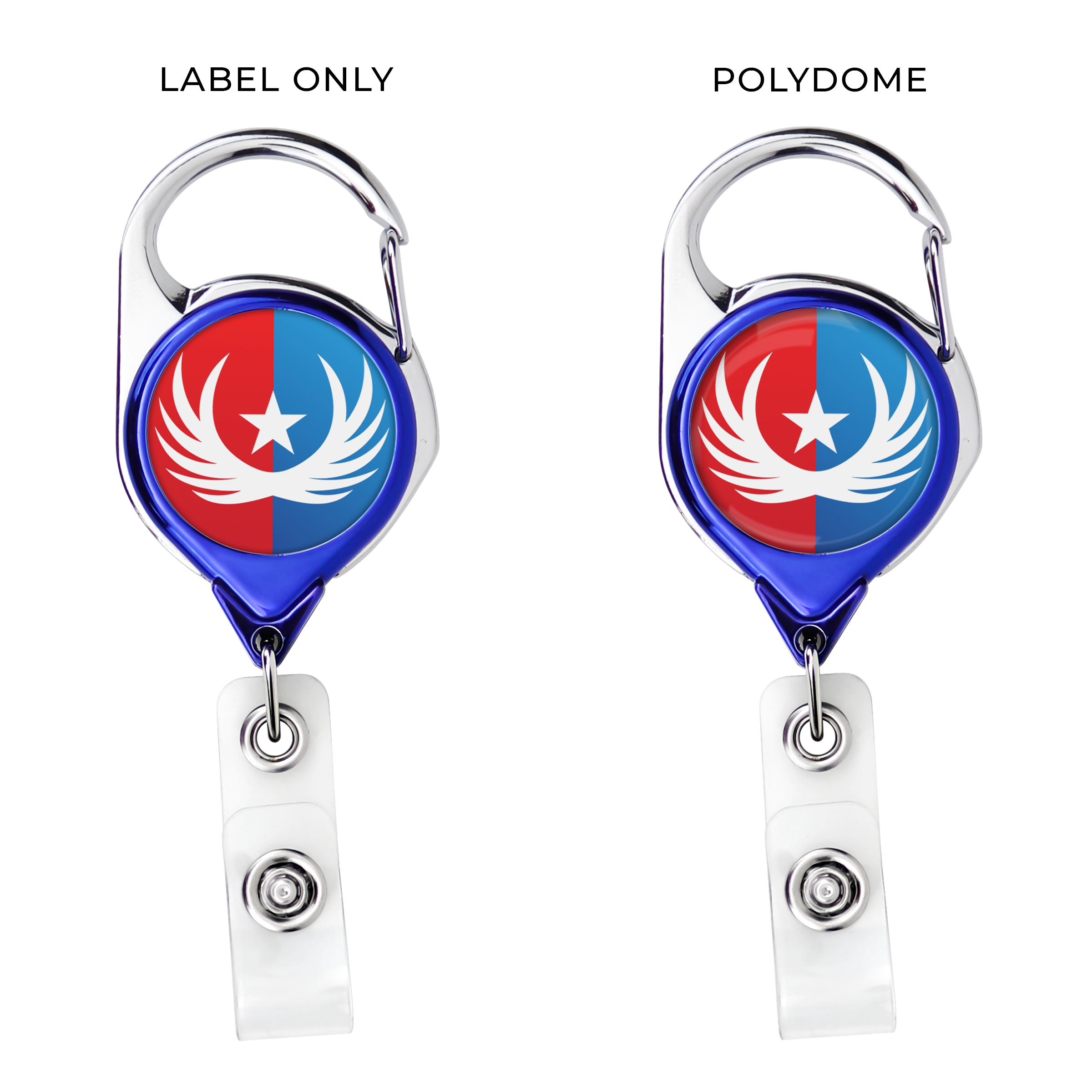 BH68CH | Metallic Finish Belt Clip Carabiner Badge Reel