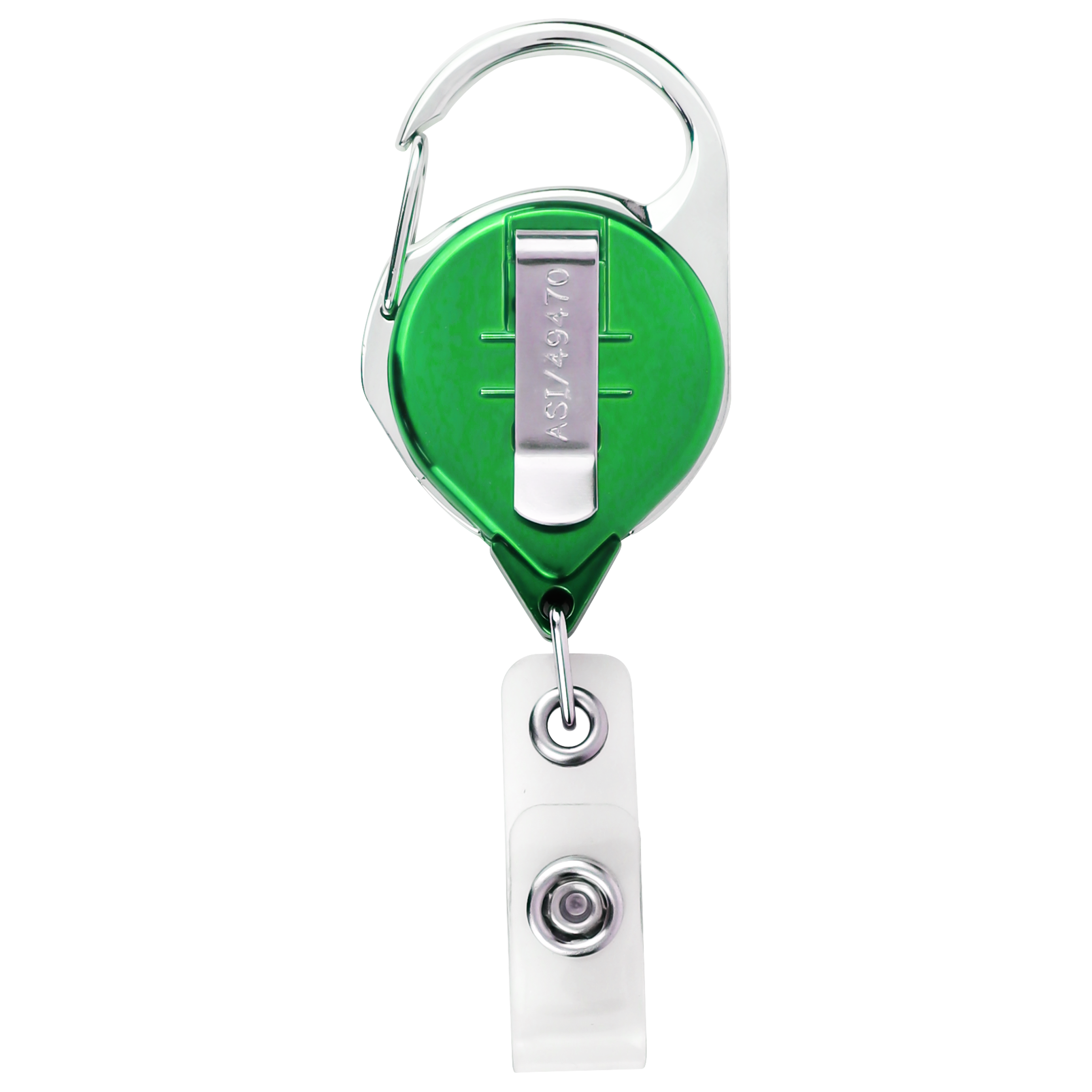 OVERSTOCK:: BH68CHGR | Belt Clip Carabiner Badge Reel