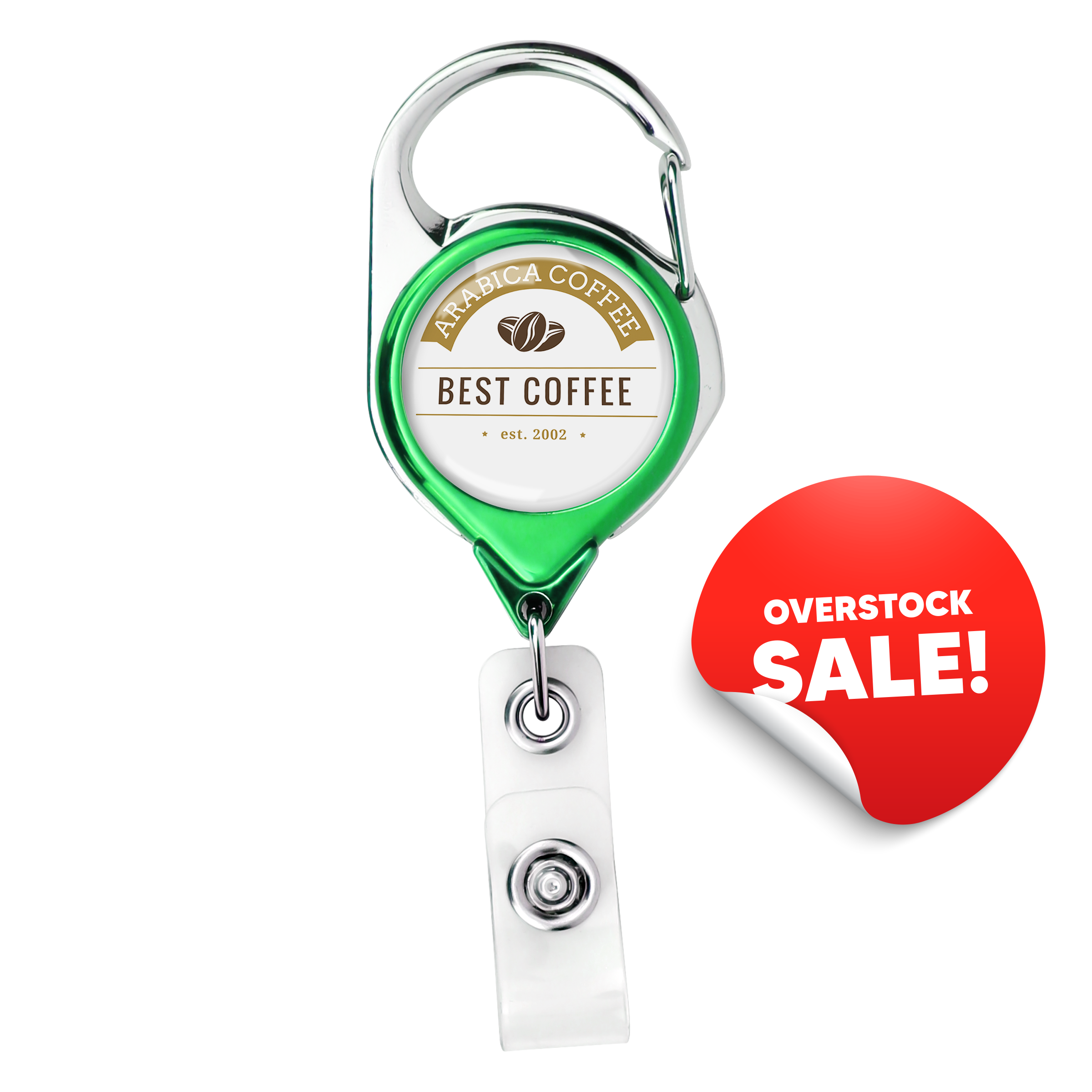 OVERSTOCK:: BH68CHGR | Belt Clip Carabiner Badge Reel