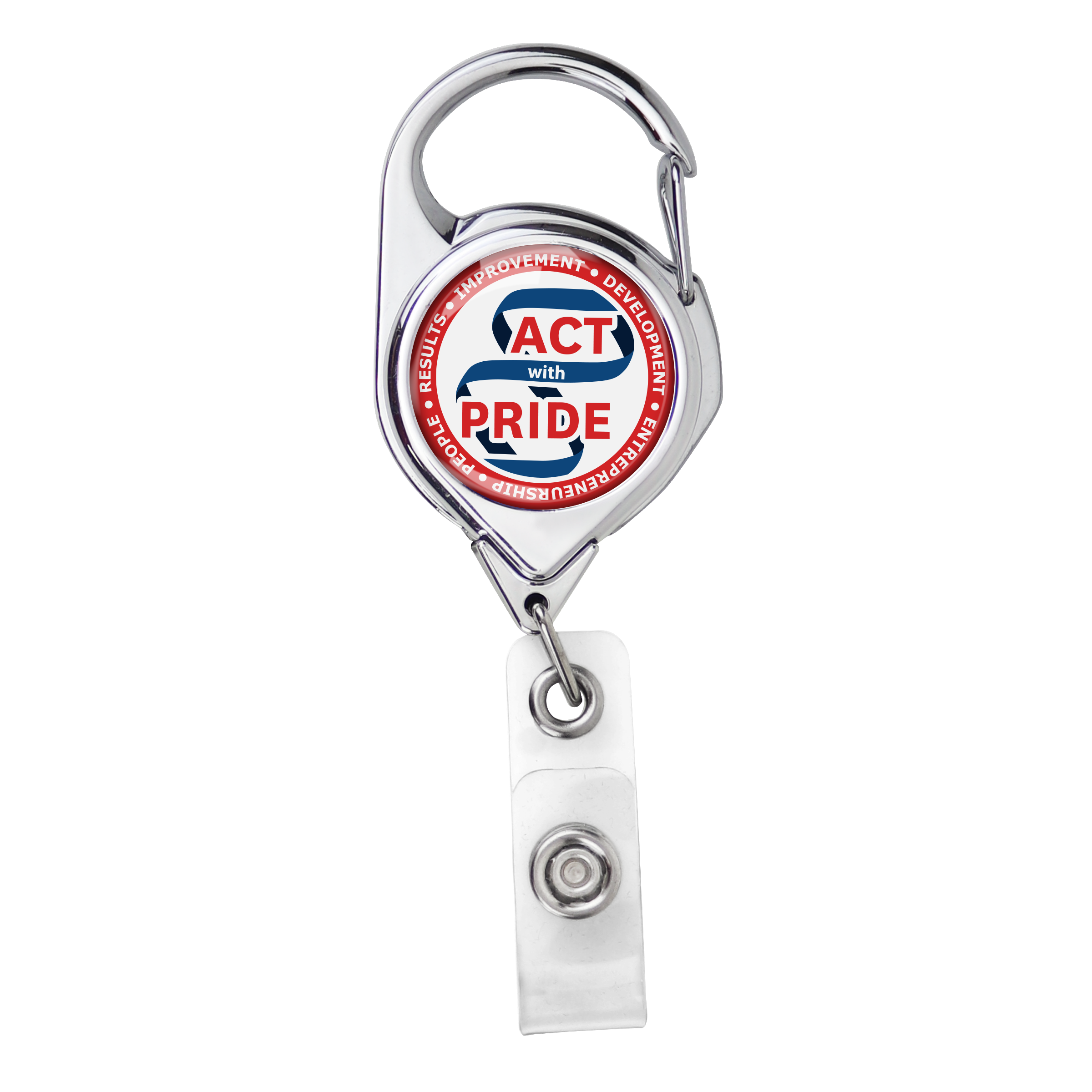 BH68 | Belt Clip Carabiner Badge Reel :: CHROME