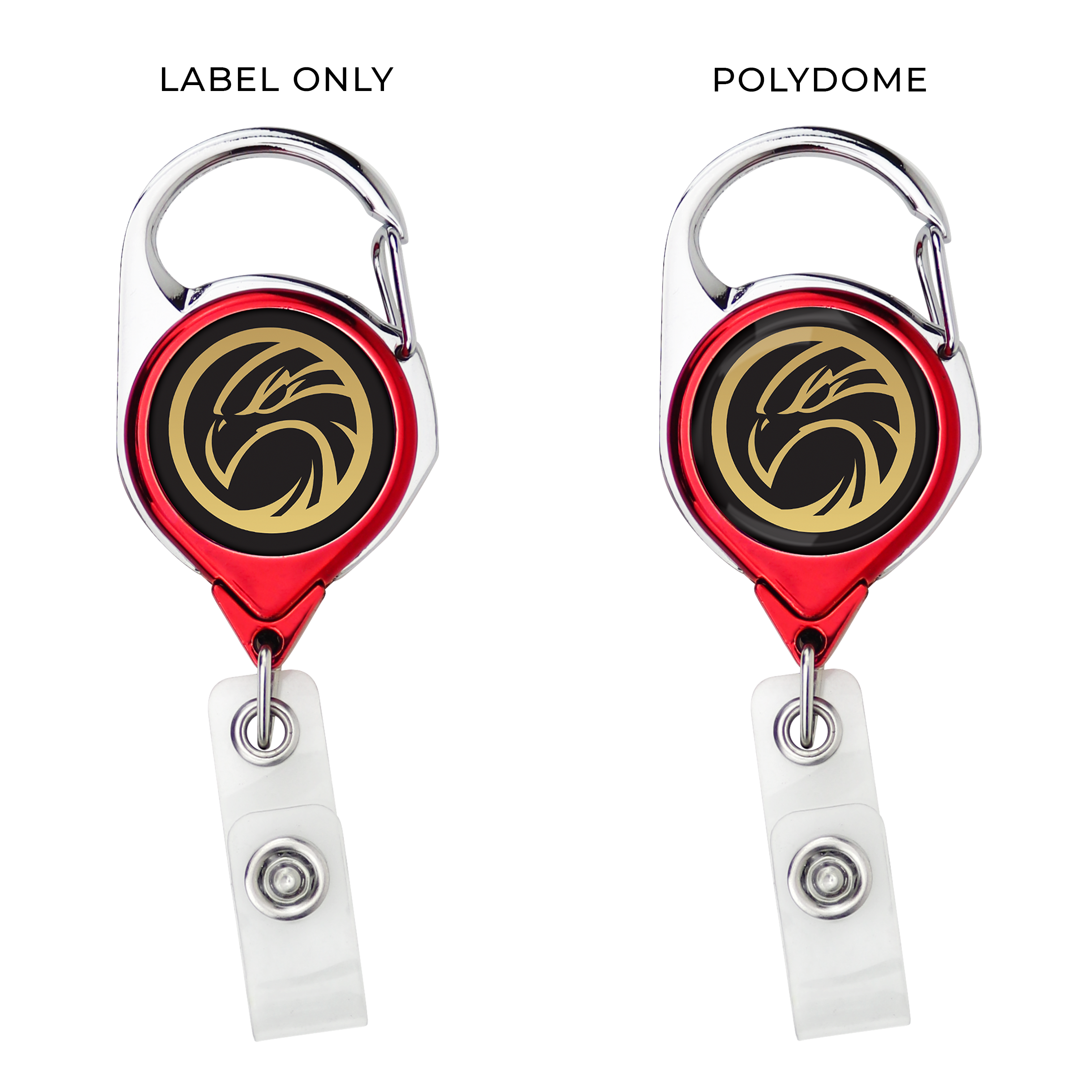 BH68CH | Metallic Finish Belt Clip Carabiner Badge Reel