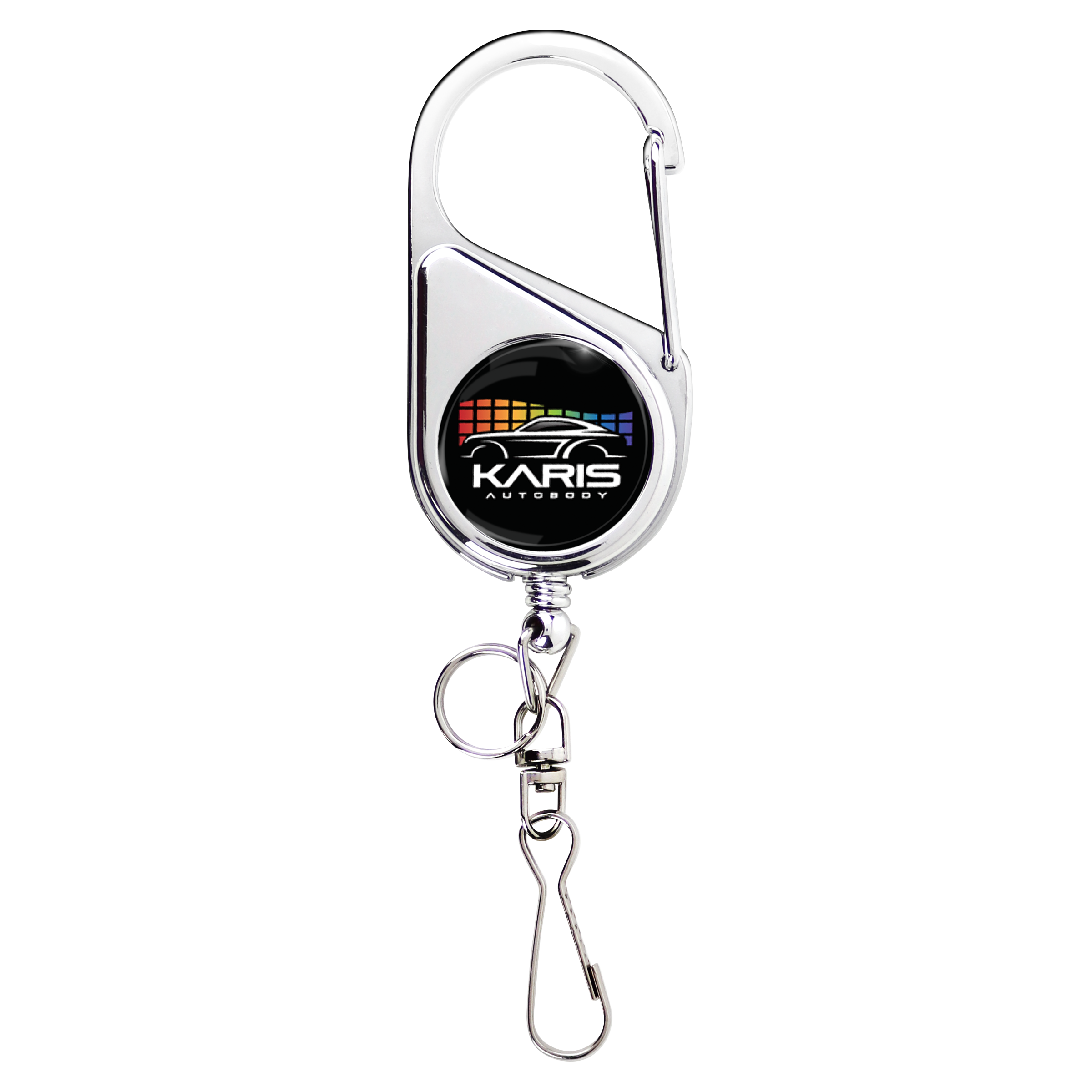BH69 | Heavy-Duty Carabiner Badge Reel :: CHROME