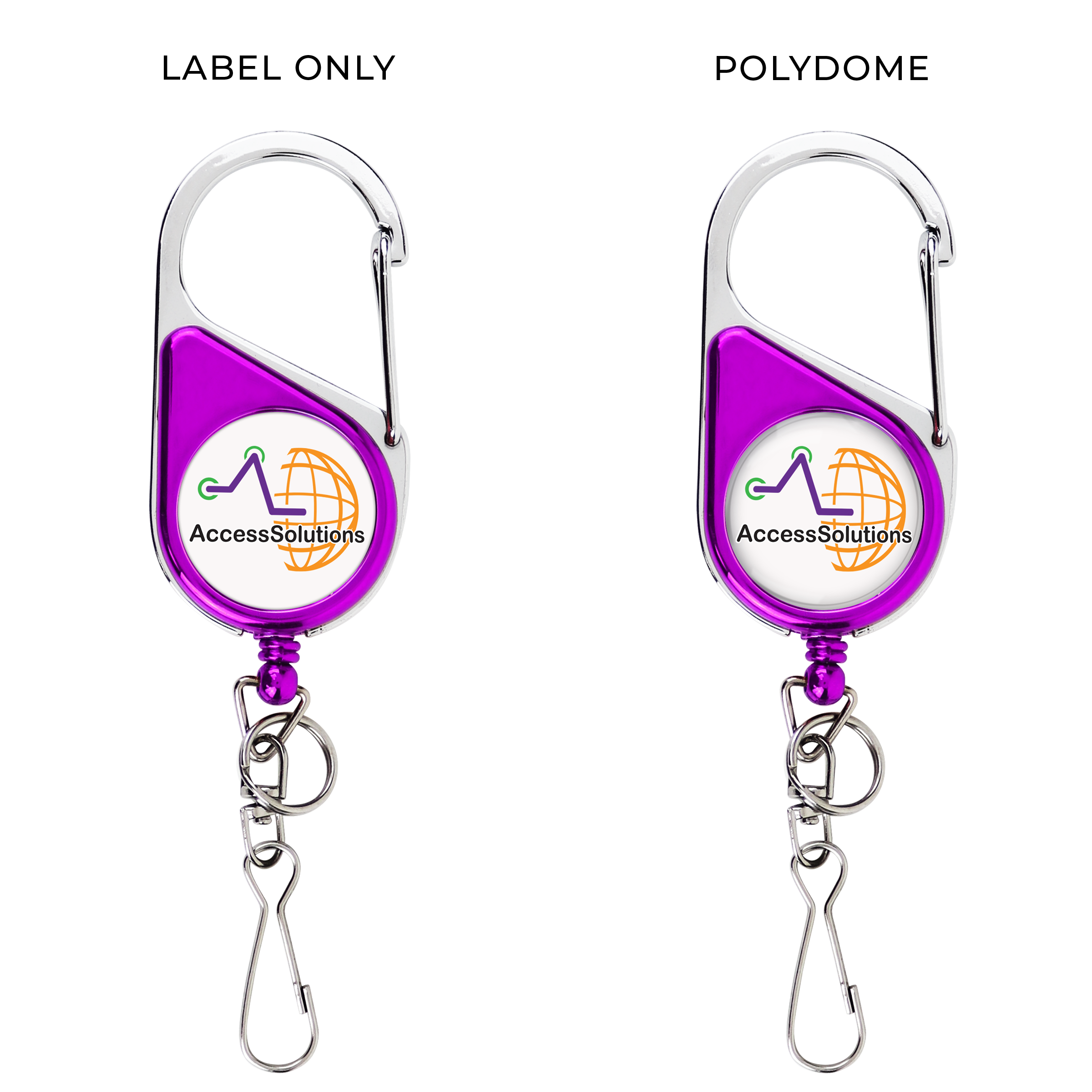 BH69CH | Metallic Finish Heavy-Duty Carabiner Badge Reel