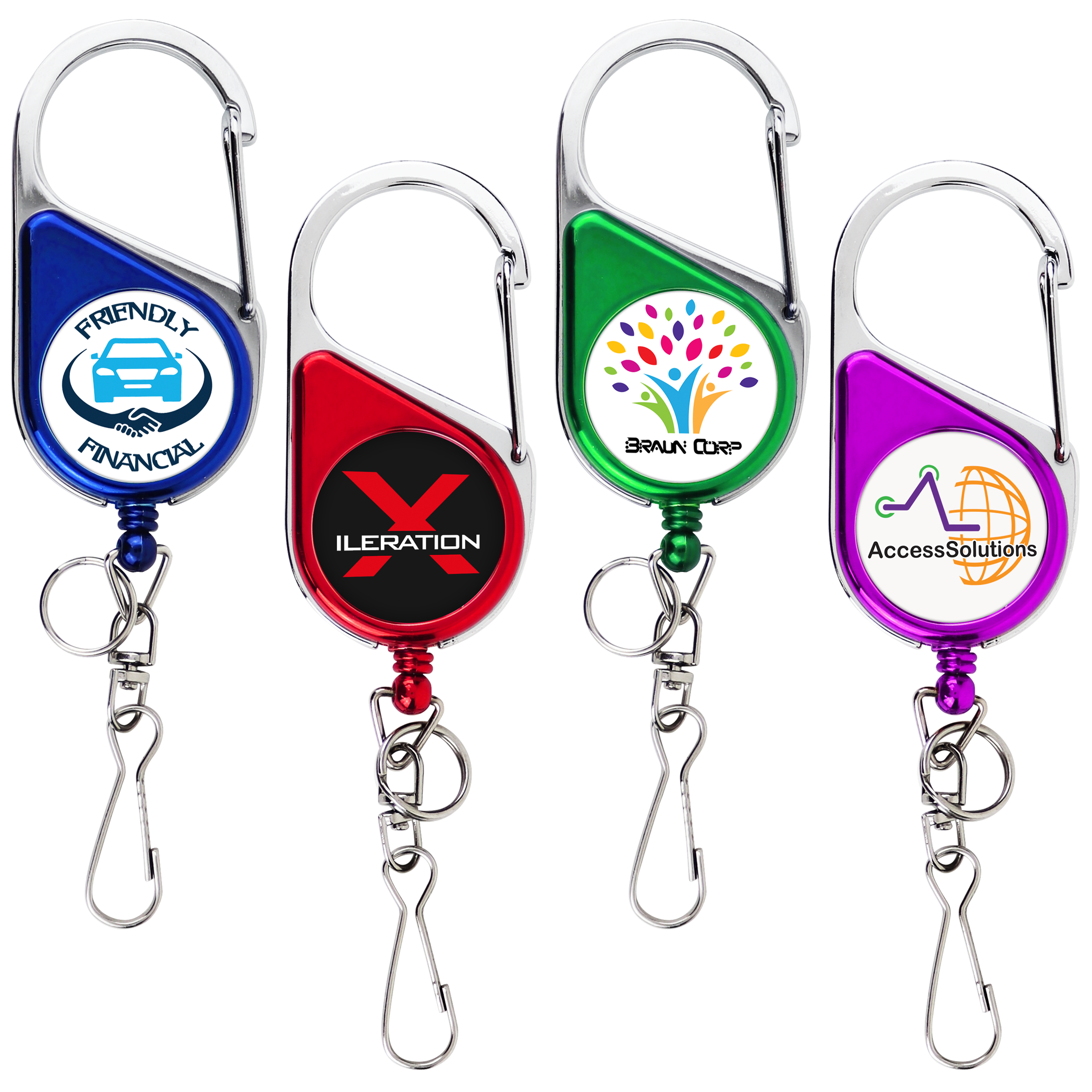 BH69 | Heavy-Duty Carabiner Badge Reel :: COLOR CHROME