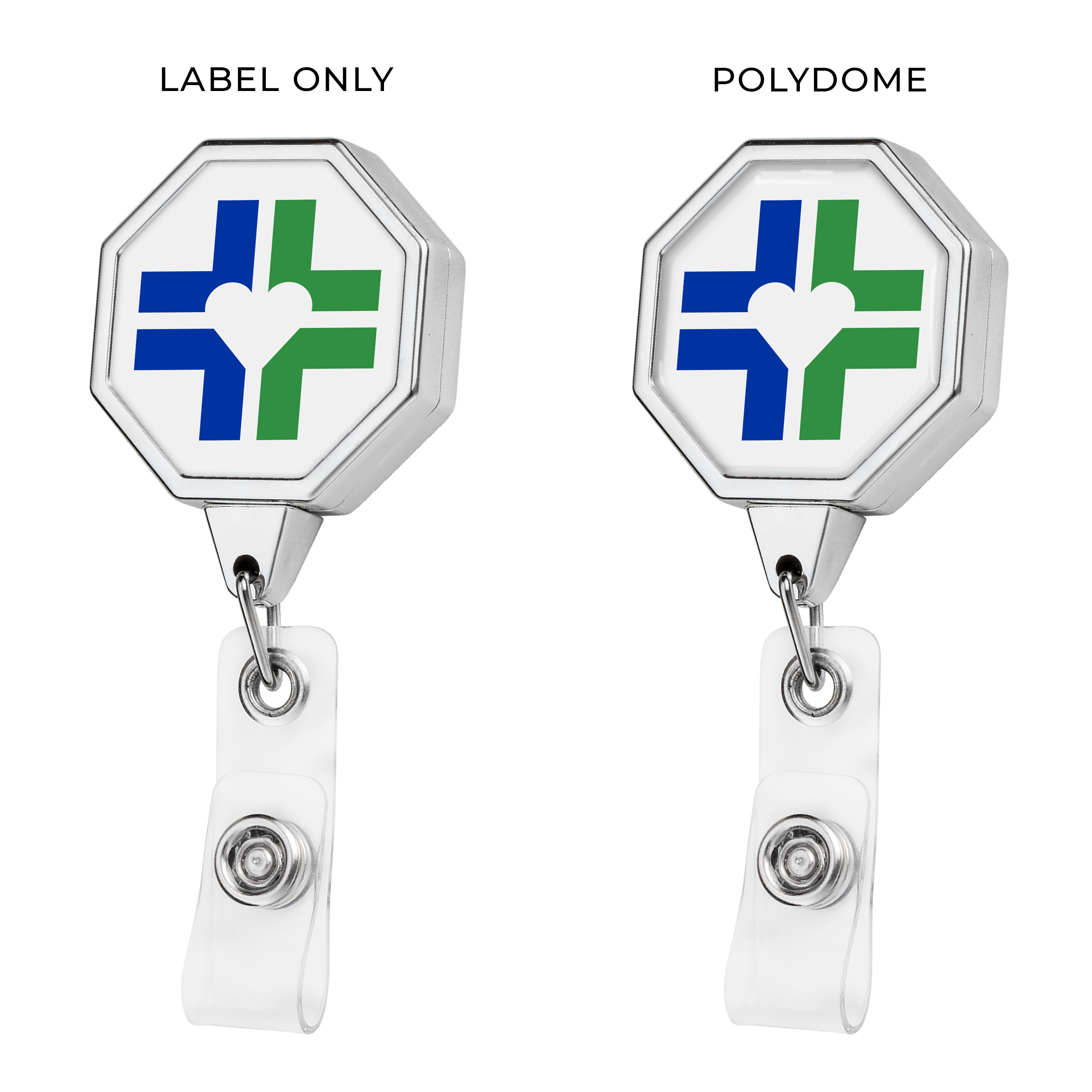 BH848 | JUMBO Octagon Badge Reel :: CHROME