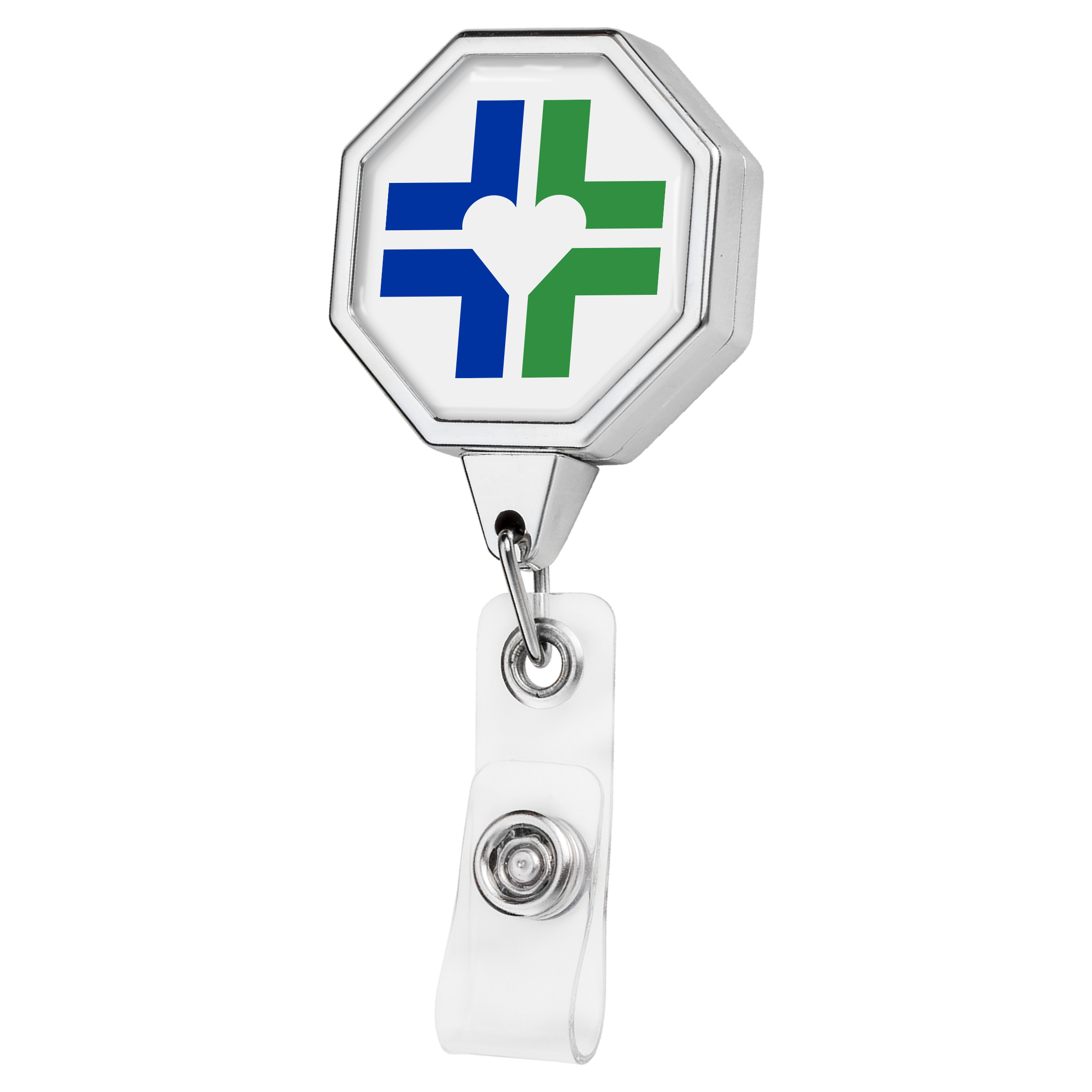 BH848 | JUMBO Octagon Badge Reel :: CHROME