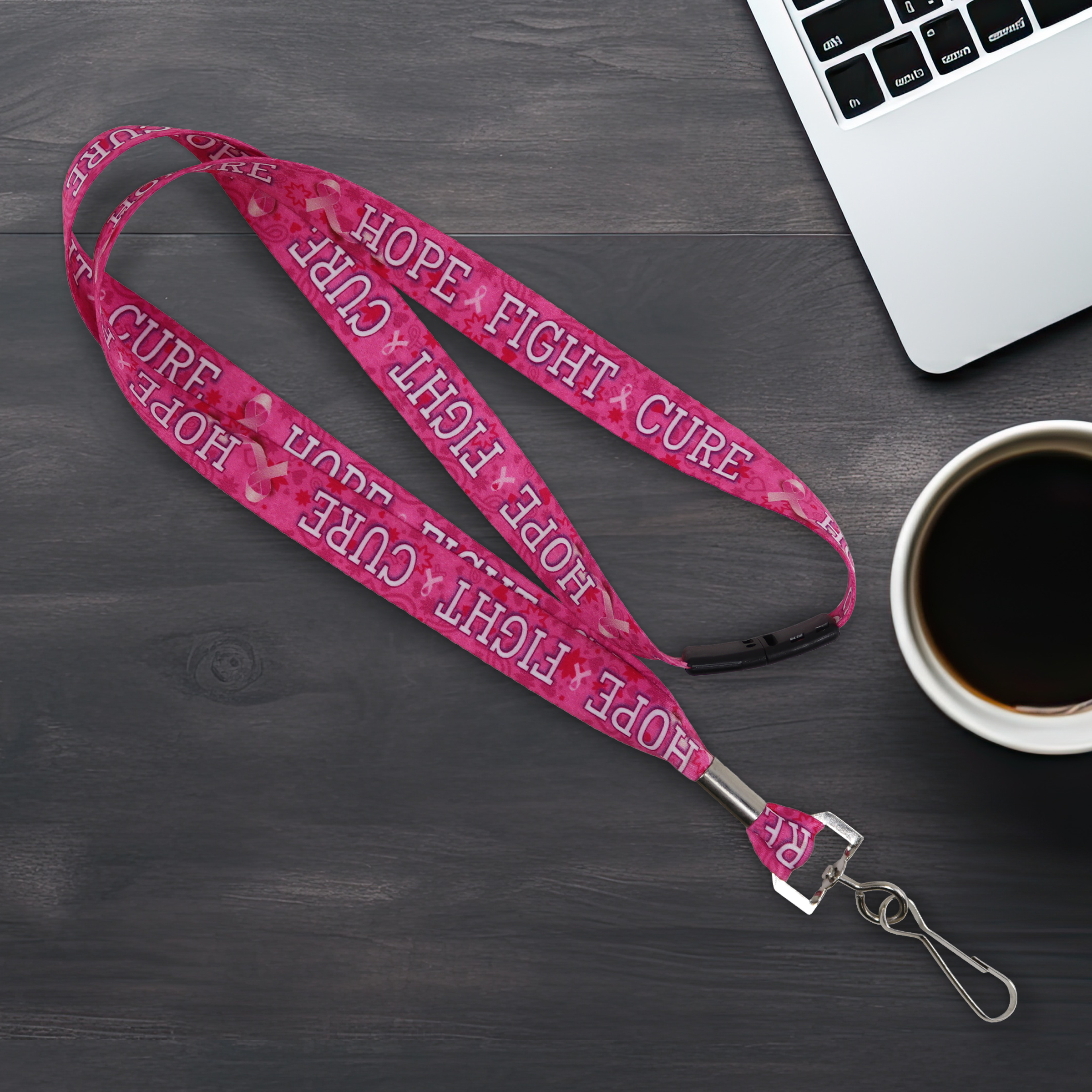 BHBCA03 | 5/8" Pre-decorated Breast Cancer Awareness Lanyards Bundle