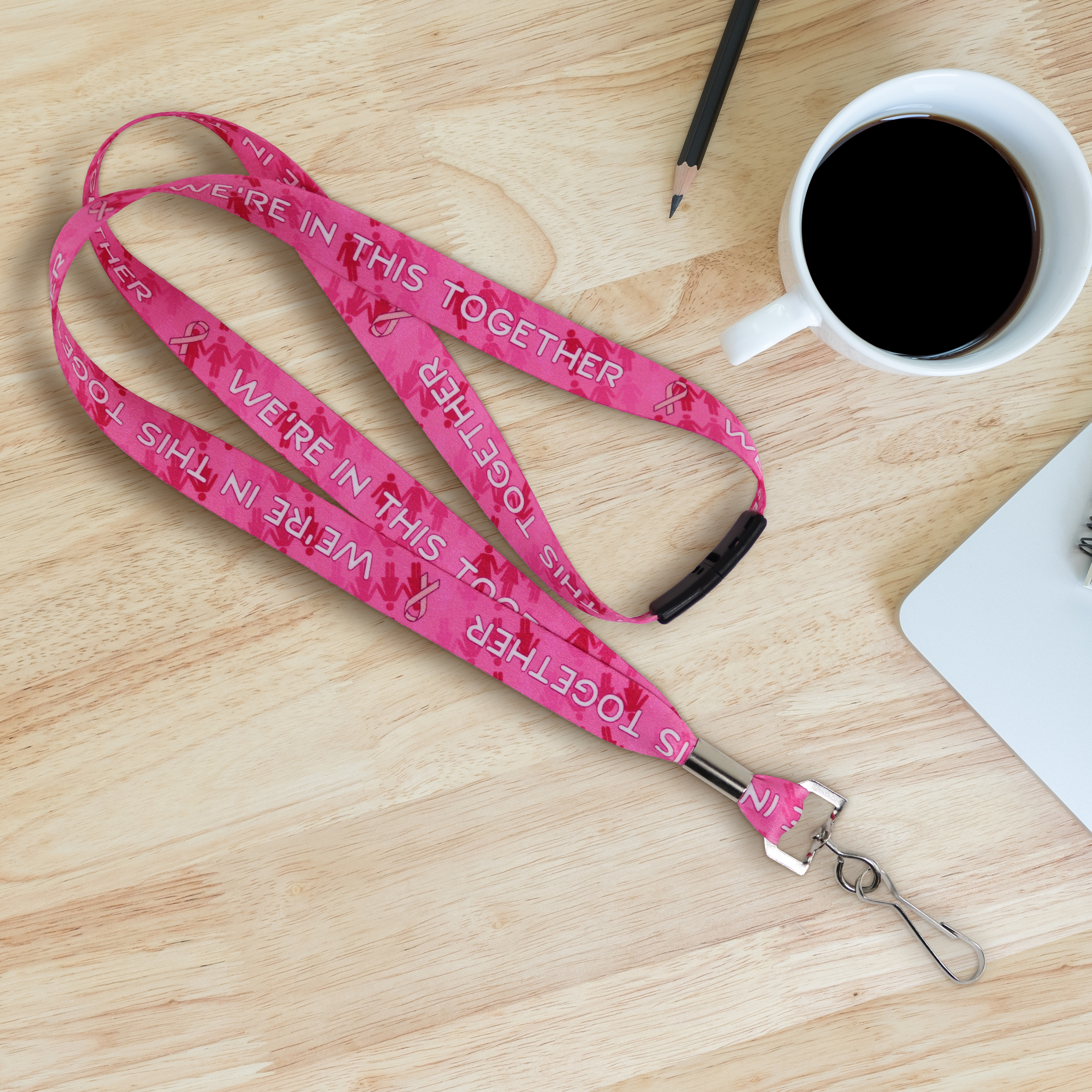 BHBCA04 | 5/8" Pre-decorated Breast Cancer Awareness Lanyards Bundle