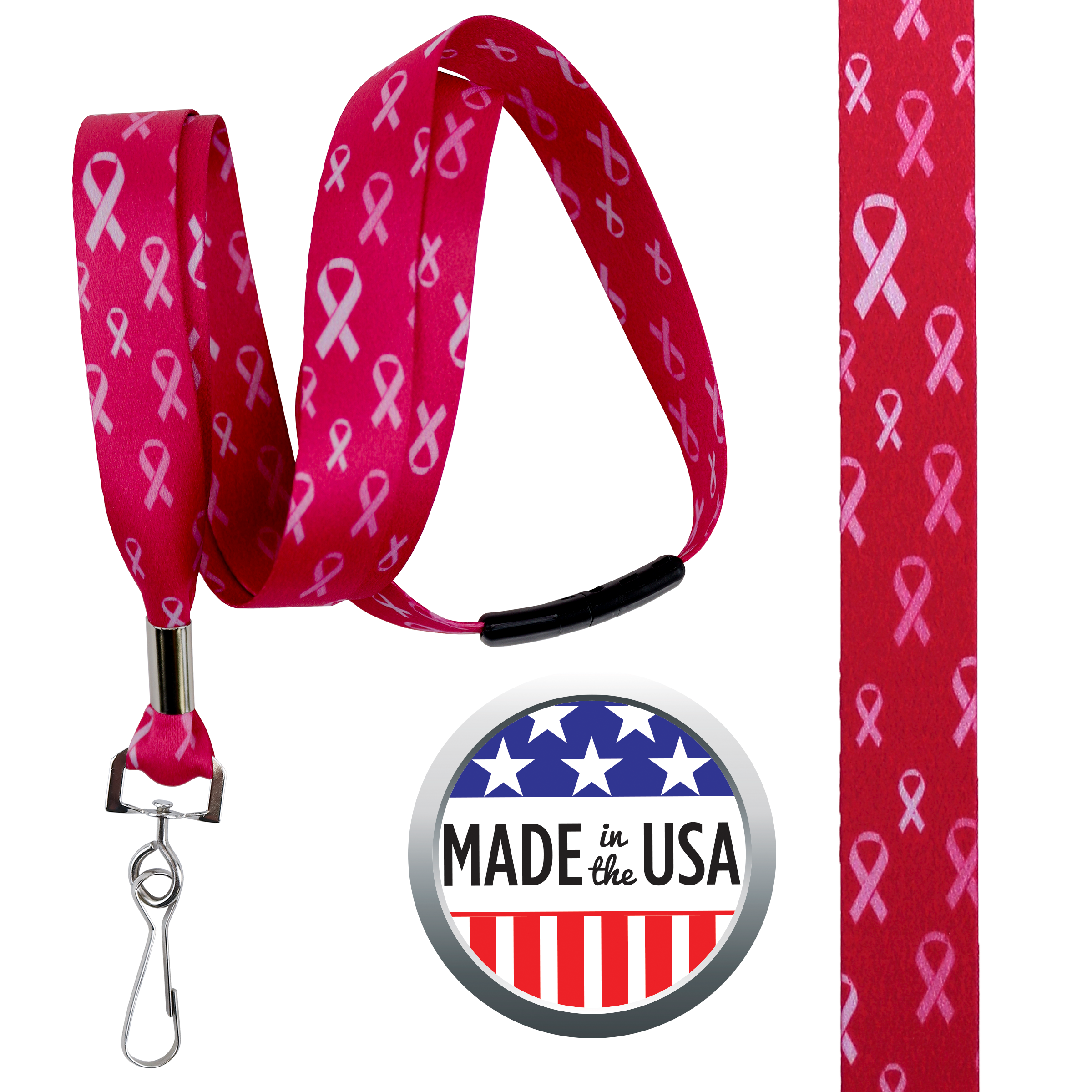 BHBCA06 | 5/8" Pre-decorated Breast Cancer Awareness Lanyards Bundle