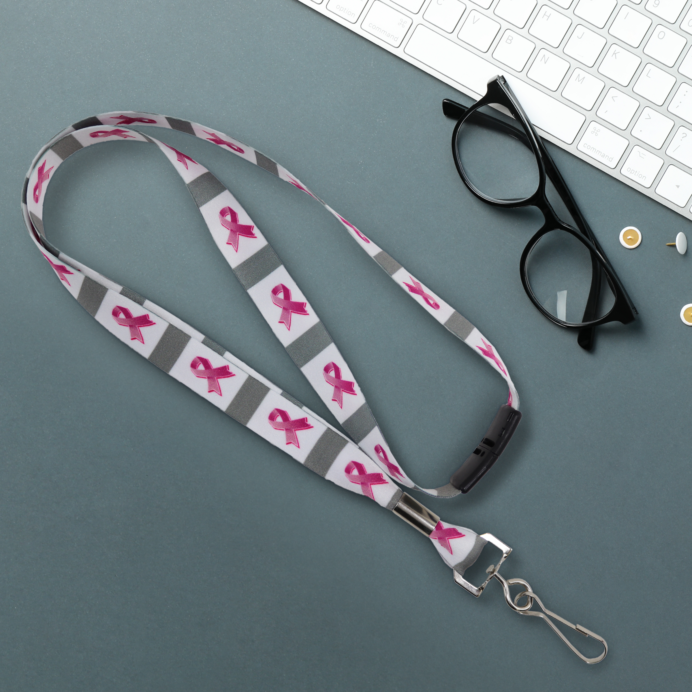 BHBCA07 | 5/8" Pre-decorated Breast Cancer Awareness Lanyards Bundle