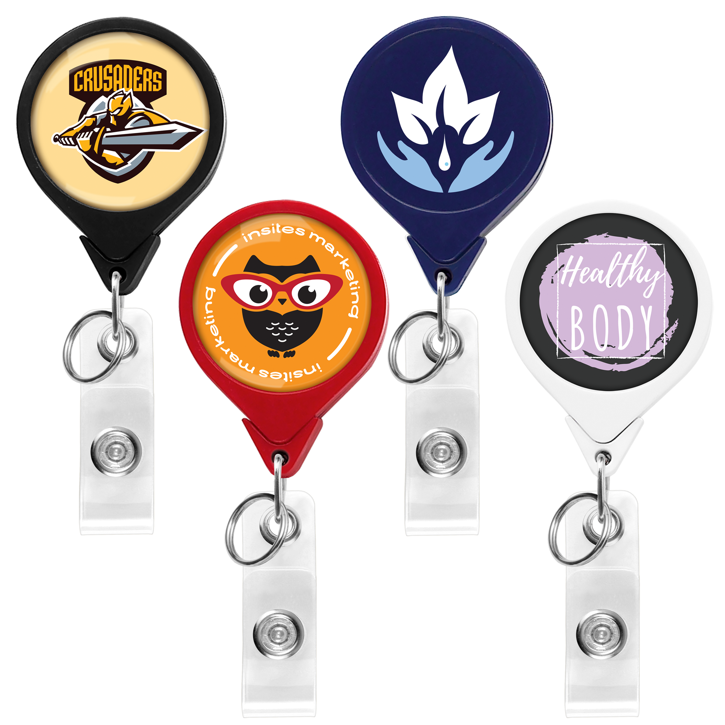 BHK44 | Round Dual Back Badge Reel