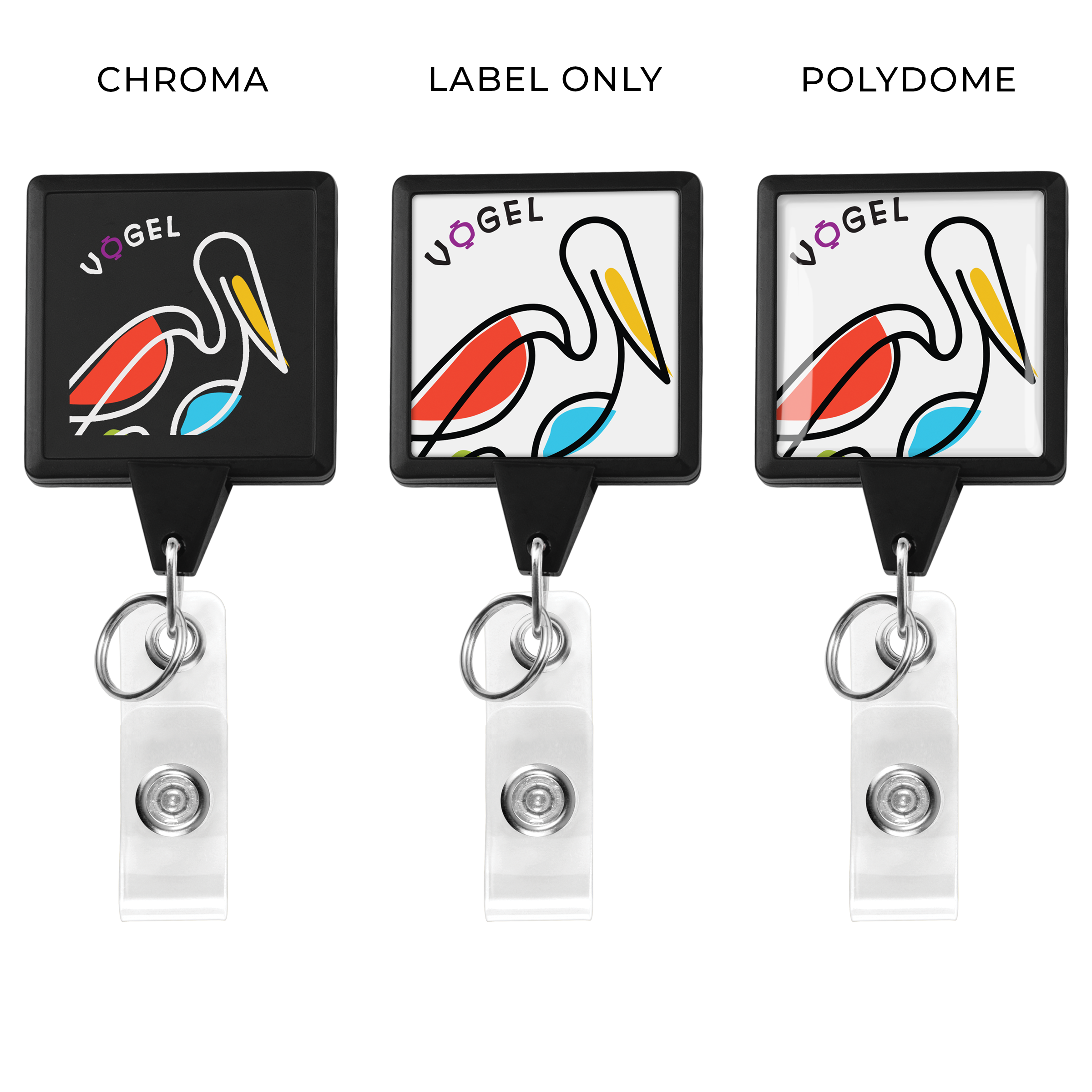 BHK55 | Square Dual Back Badge Reel