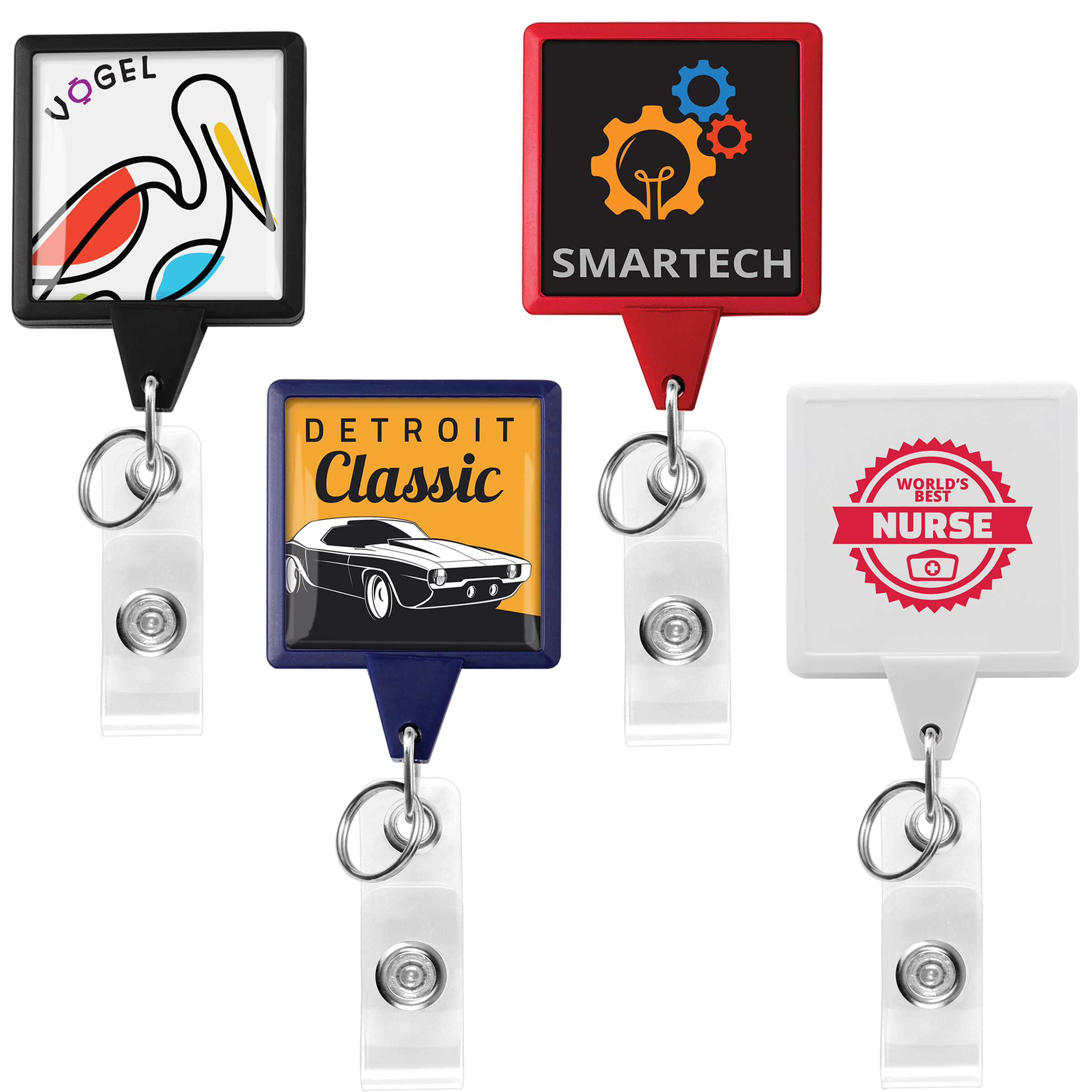 BHK55 | Square Dual Back Badge Reel