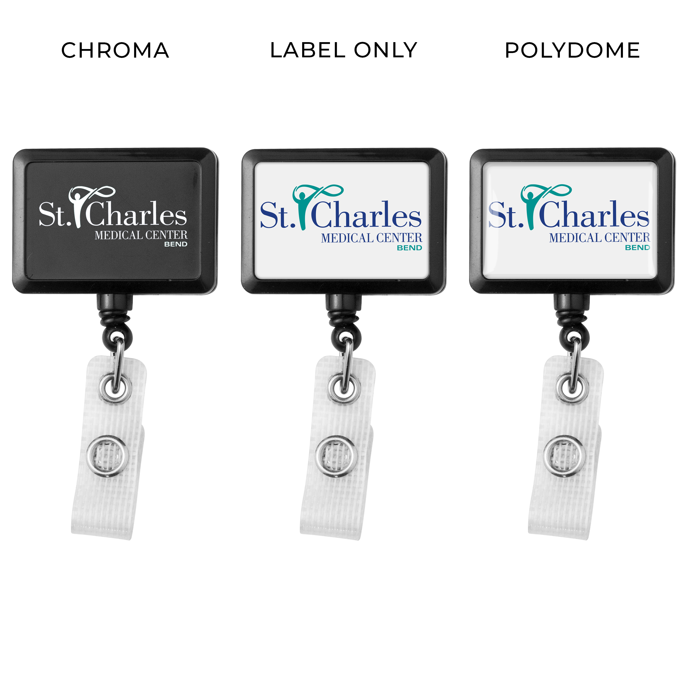 OVERSTOCK:: BHM18BK | JUMBO Anti-Microbial Rectangle Badge Reel