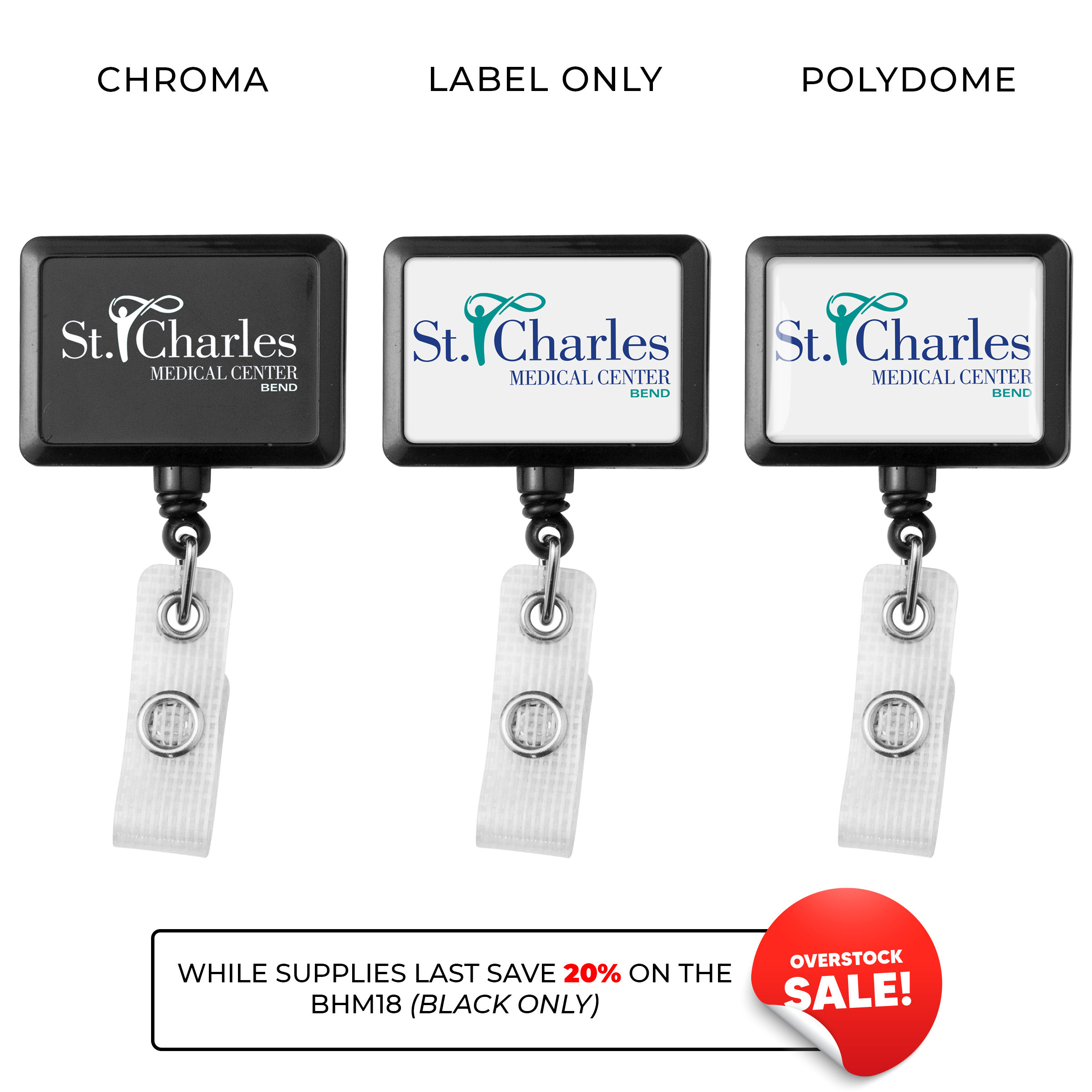 BHM18 | JUMBO Anti-Microbial Rectangle Badge Reel