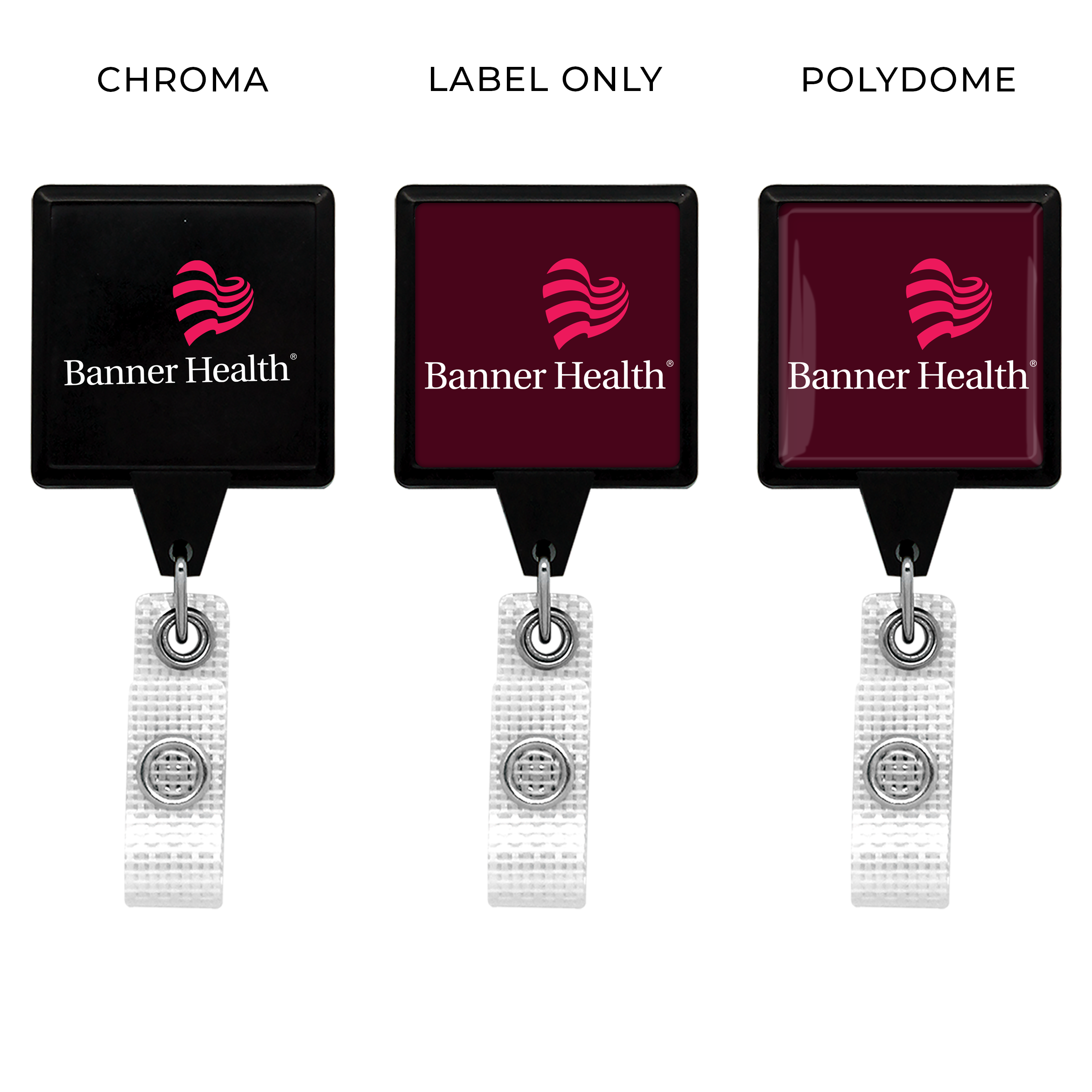 OVERSTOCK:: BHM55BK | JUMBO Anti-Microbial Square Badge Reel