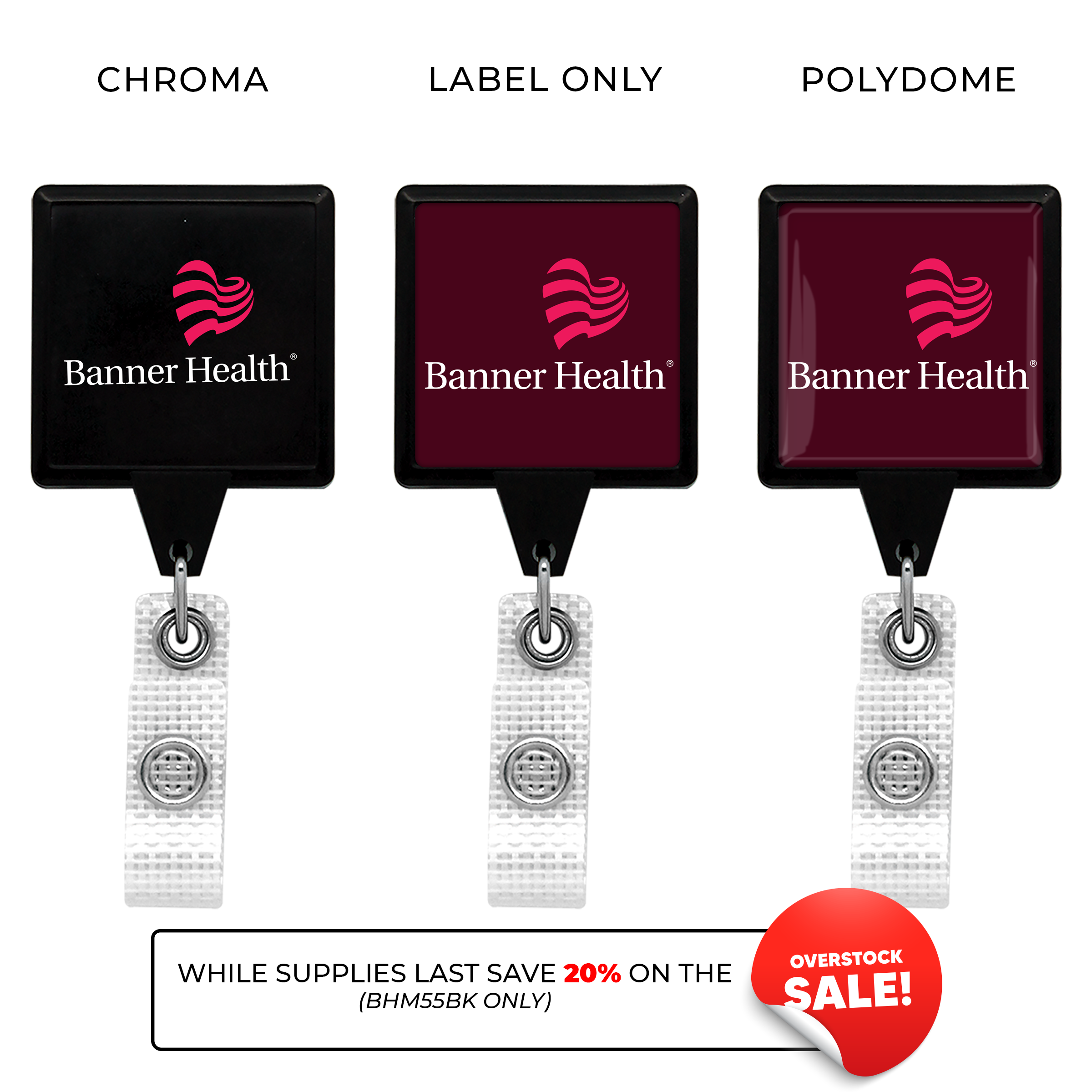 BHM55 | JUMBO Anti-Microbial Square Badge Reel