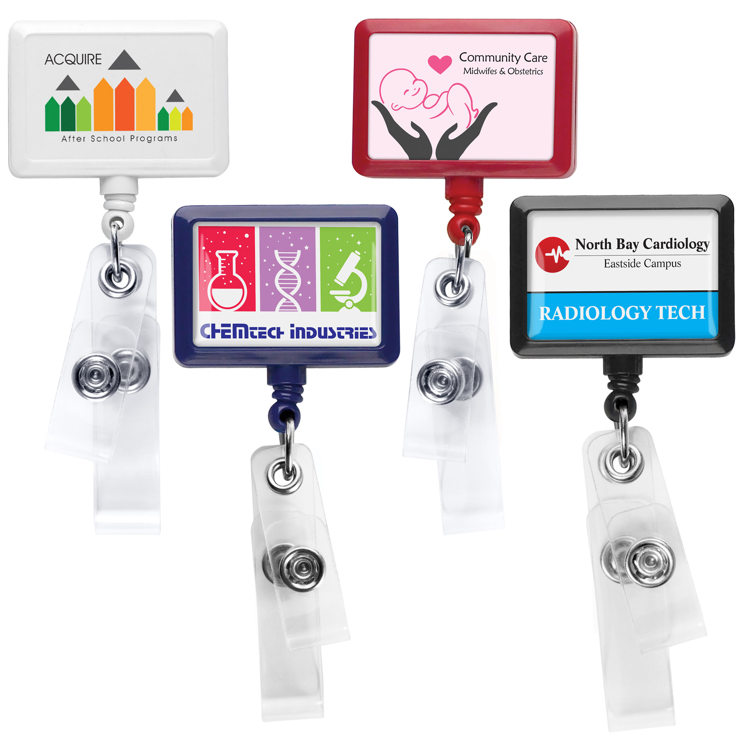 BHQ18 | JUMBO Anti-Microbial Rectangle 2-Strap Badge Reel