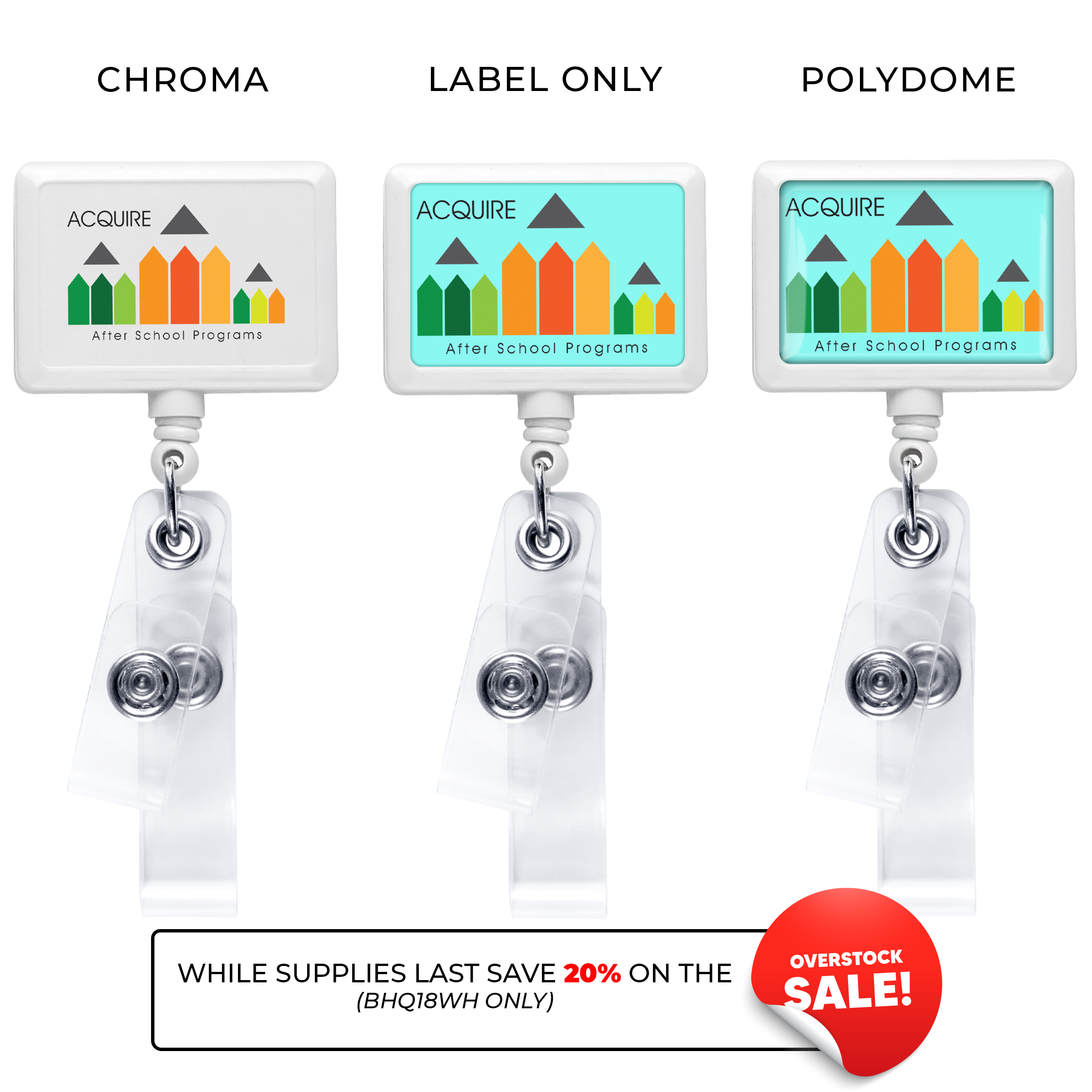 BHQ18 | JUMBO Anti-Microbial Rectangle 2-Strap Badge Reel