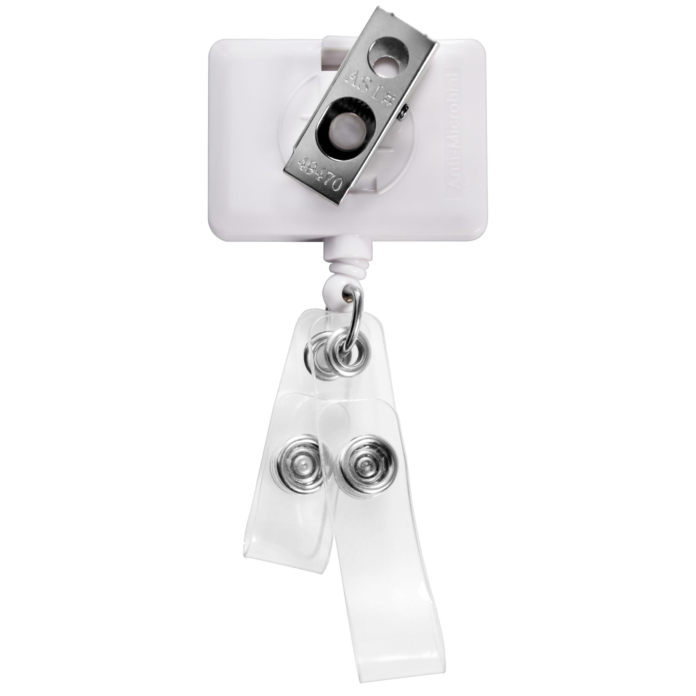 OVERSTOCK:: BHQ18WH | JUMBO Anti-Microbial Rectangle 2-Strap Badge Reel