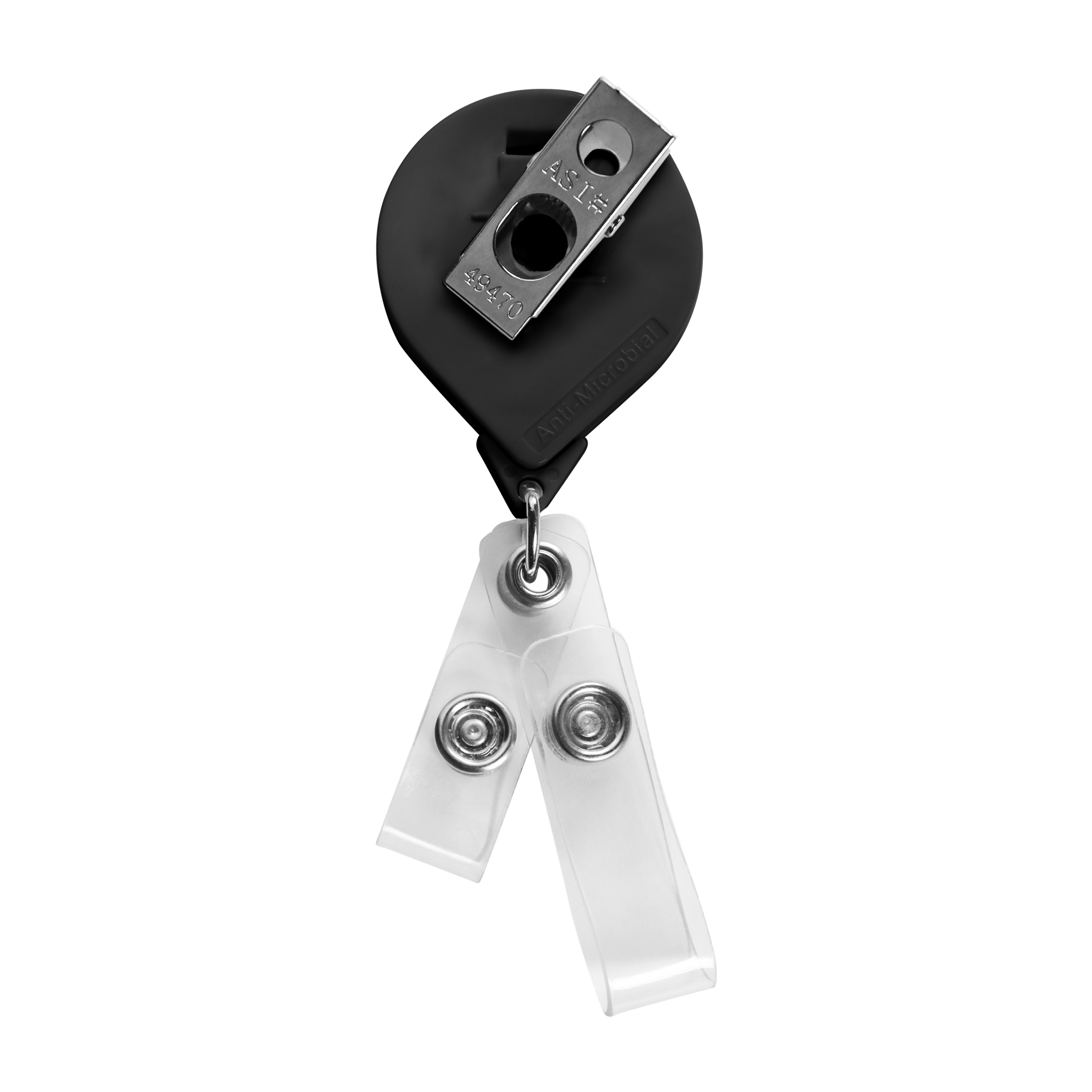 BHQ44BK | JUMBO Anti-Microbial Round 2-Strap Badge Reel