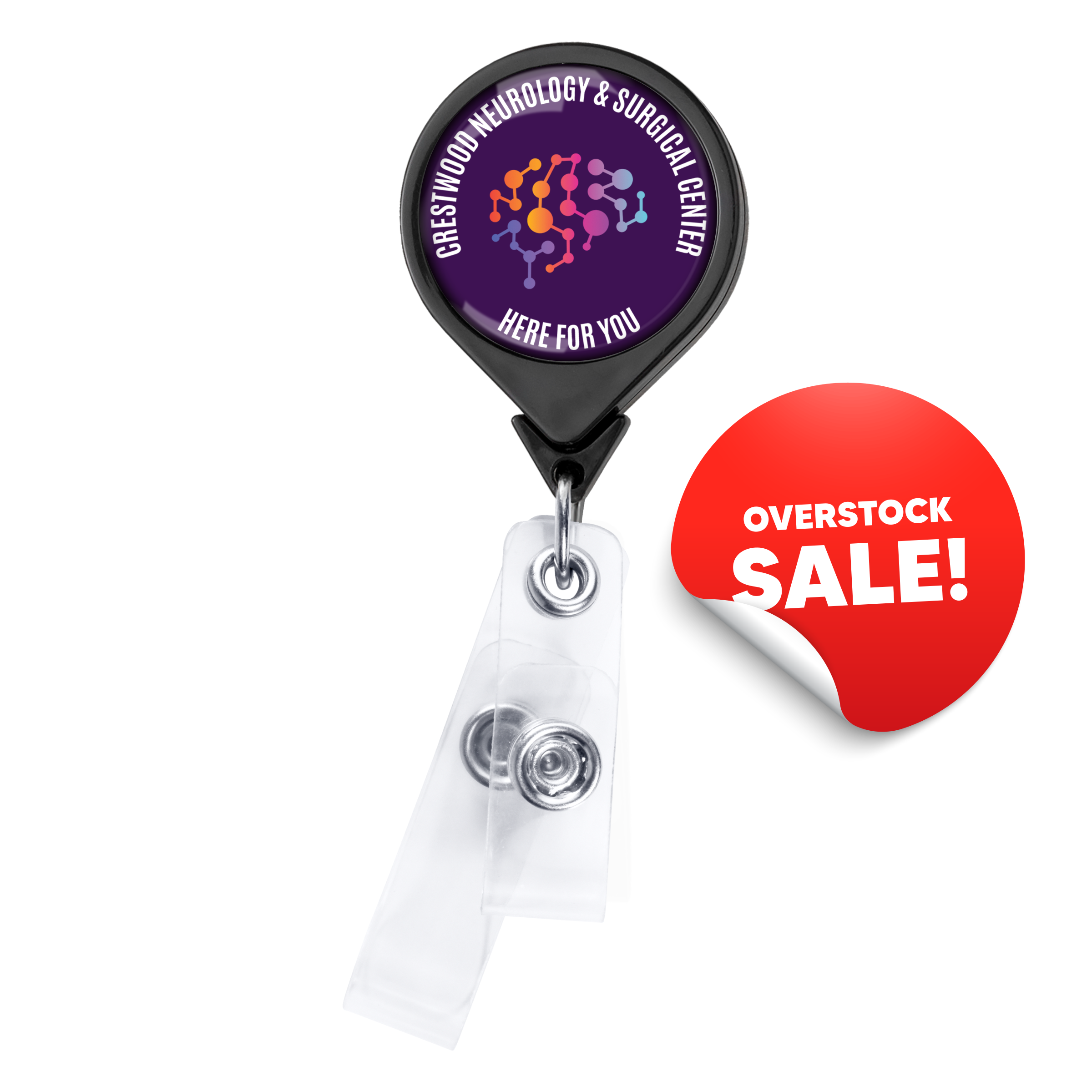 OVERSTOCK:: BHQ44BK | JUMBO Anti-Microbial Round 2-Strap Badge Reel