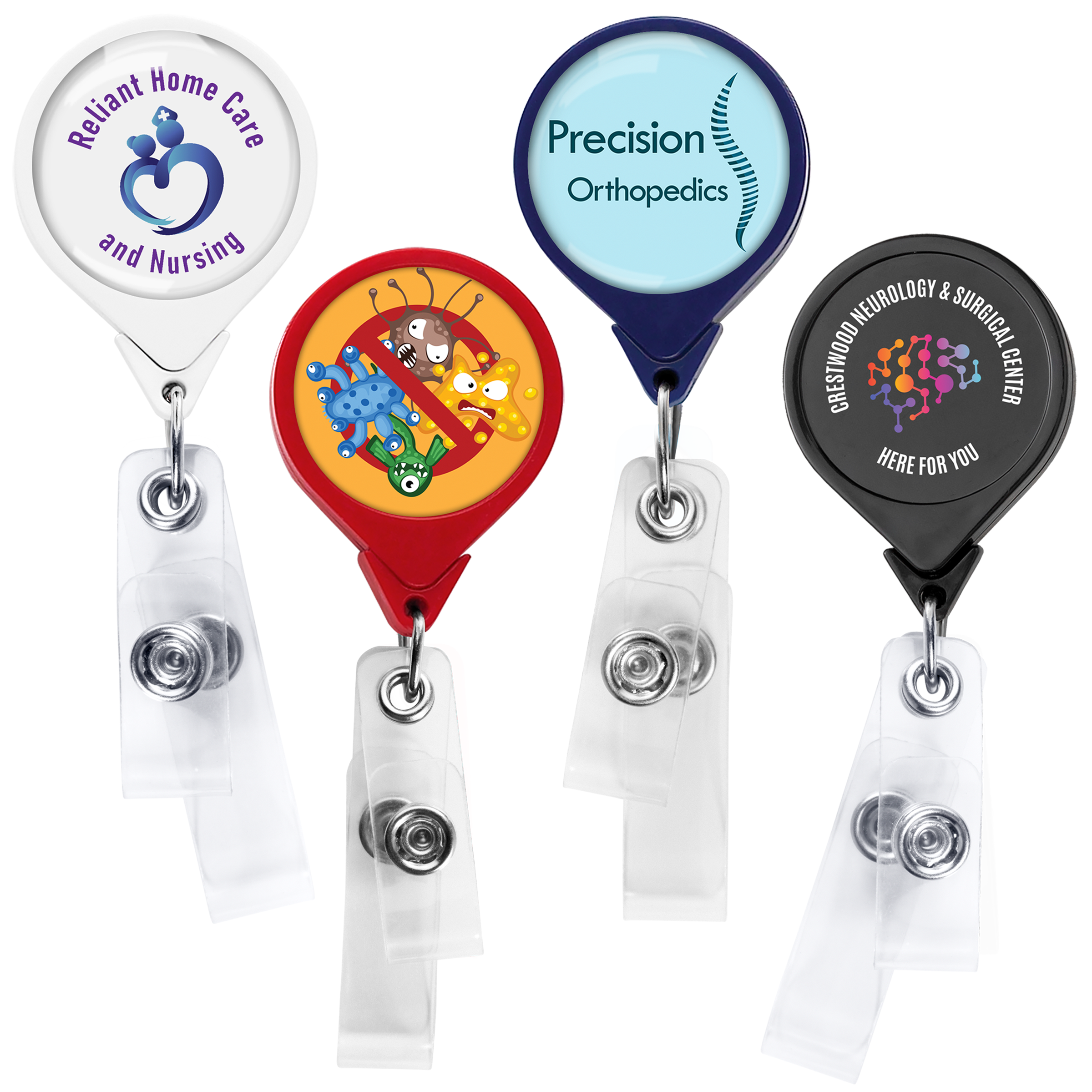 BHQ44 | JUMBO Anti-Microbial Round 2-Strap Badge Reel